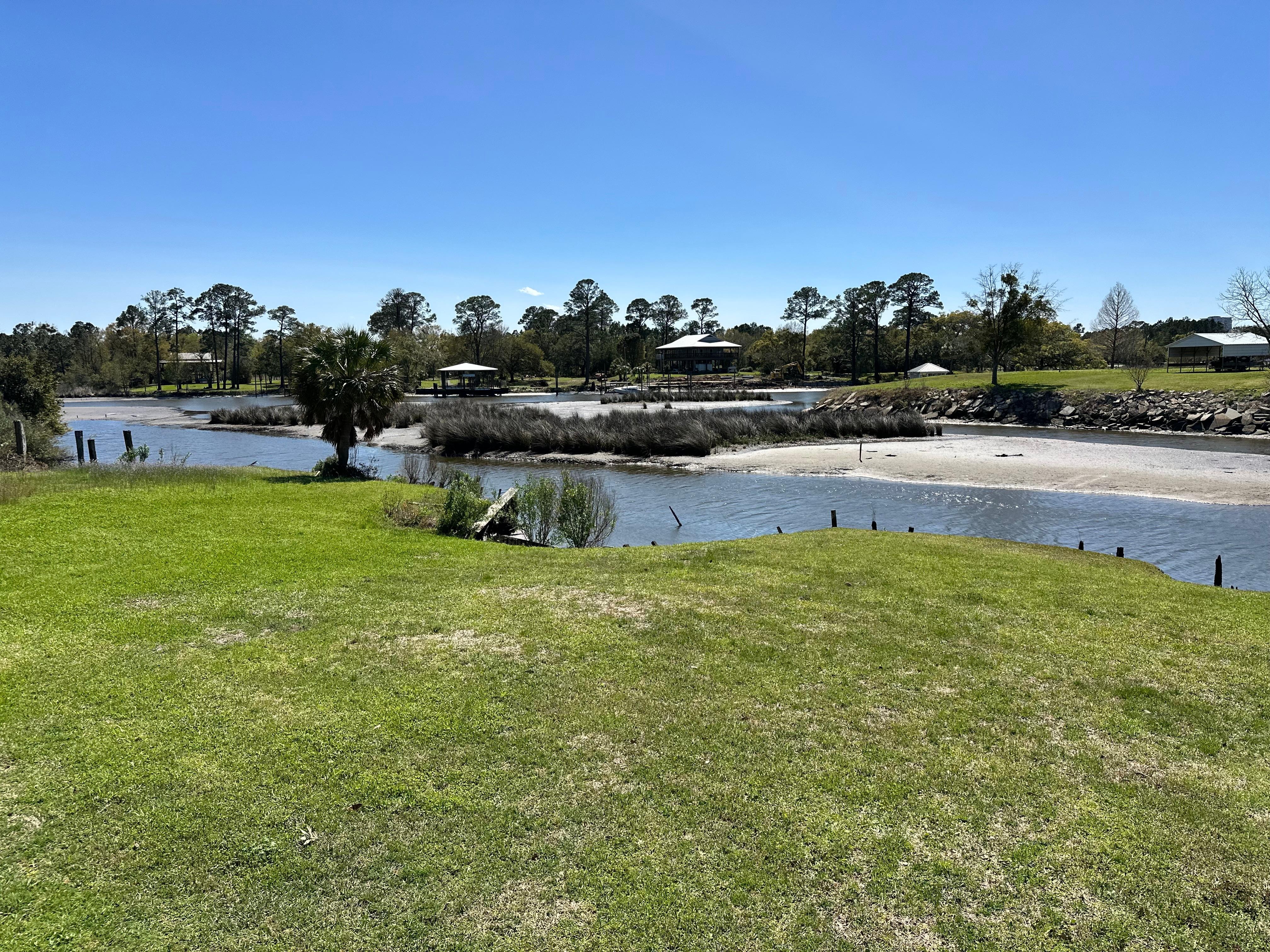 A view looking over the inlet behind the property.