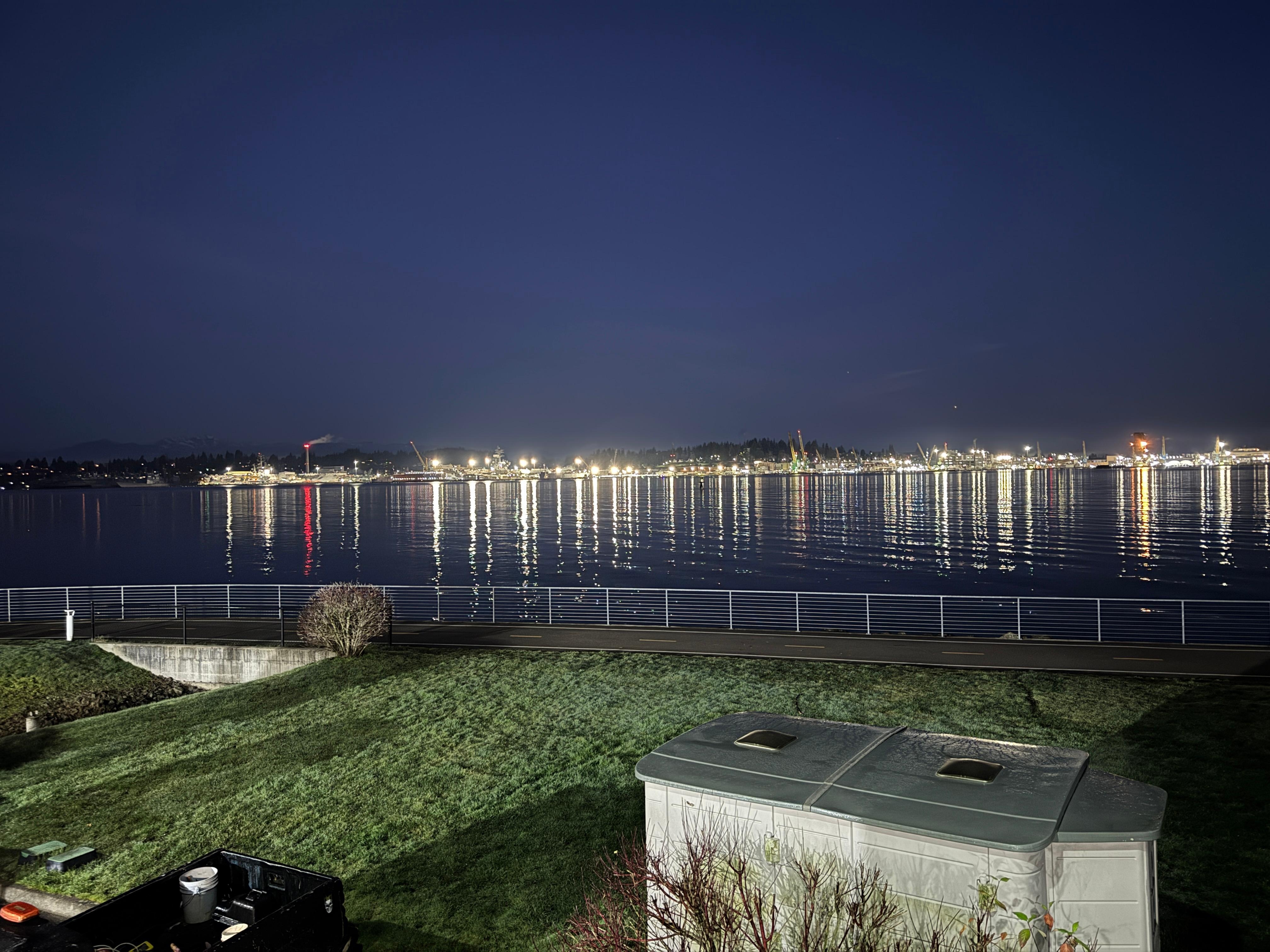 Waterfront view of Bremerton lights