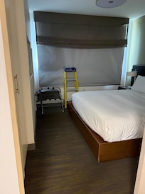 Light blocking drape torn, could not move it up or down. 1st night called front desk. Repair man came.