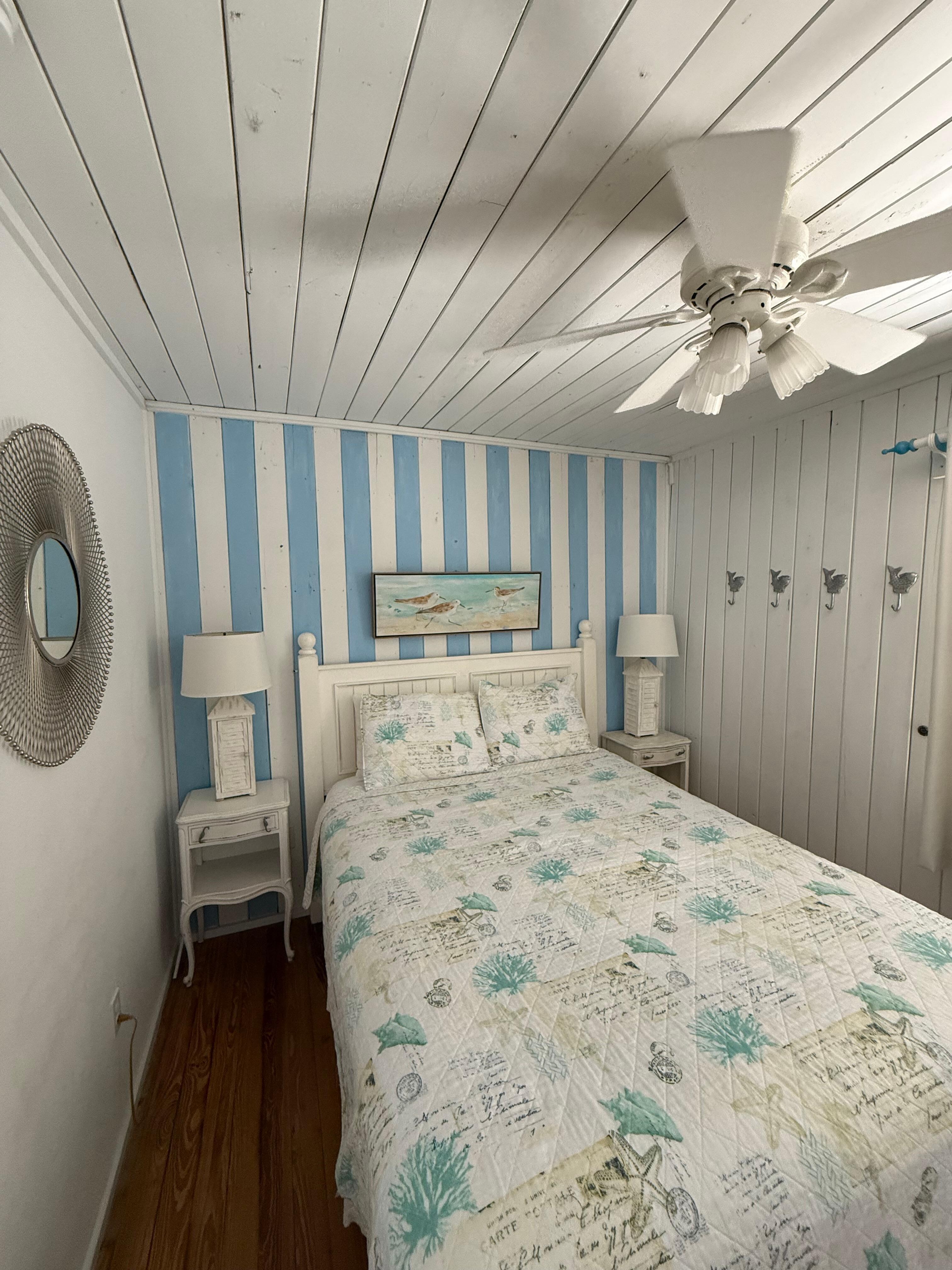 The bedroom was really cute! The bed isn’t the most comfortable, but wasn’t too bad.