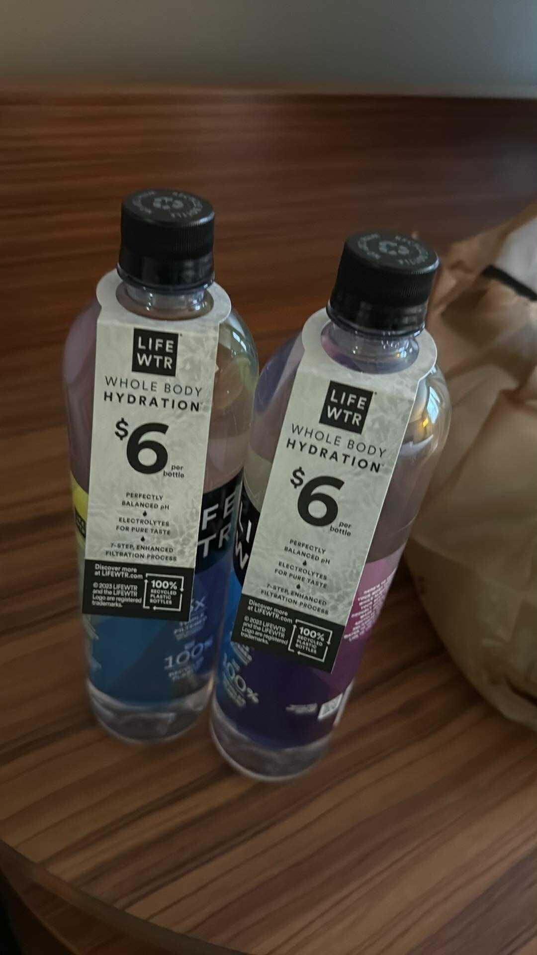 $6 bottle of water in the rooom. 