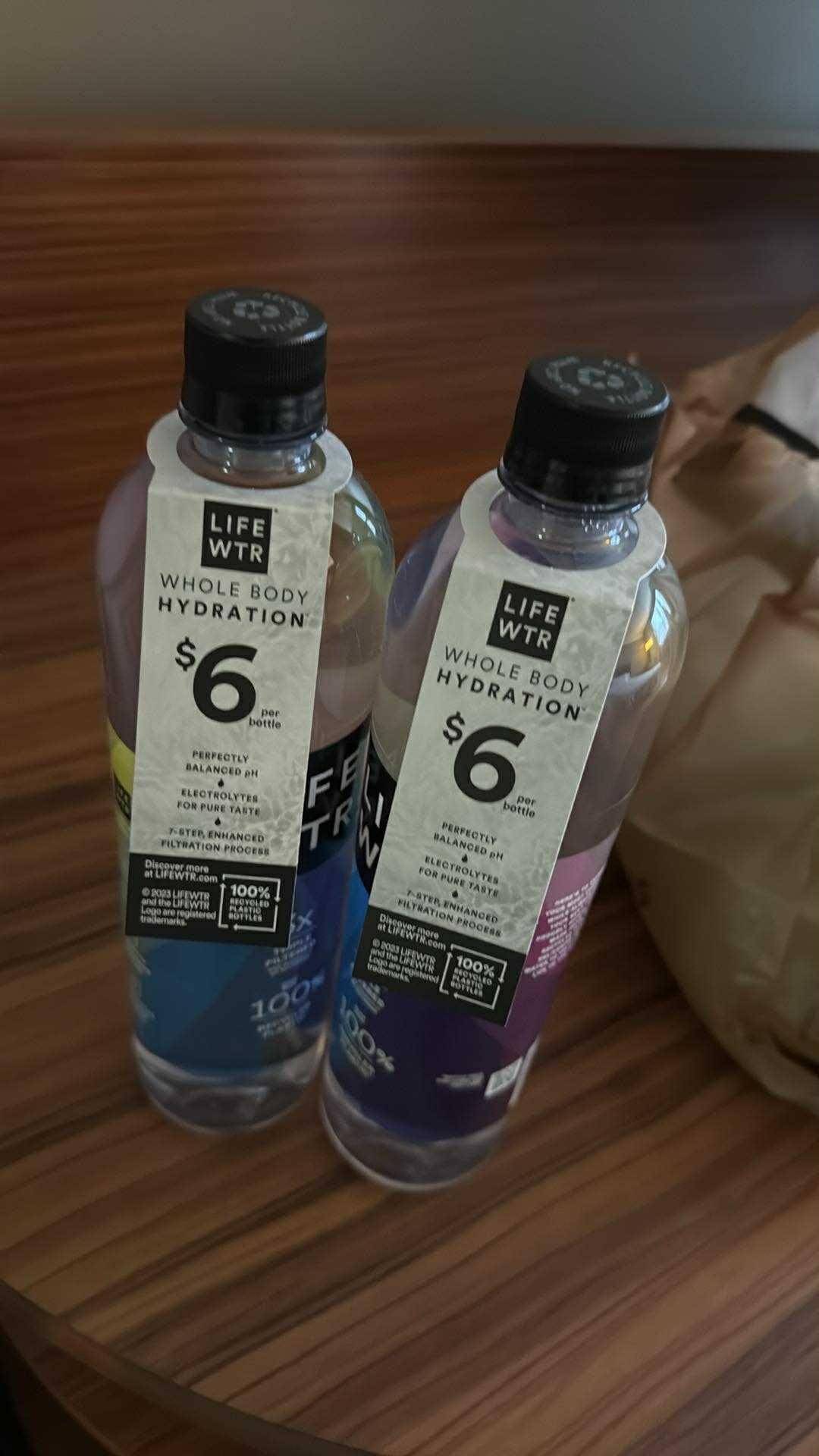$6 bottle of water in the rooom.
