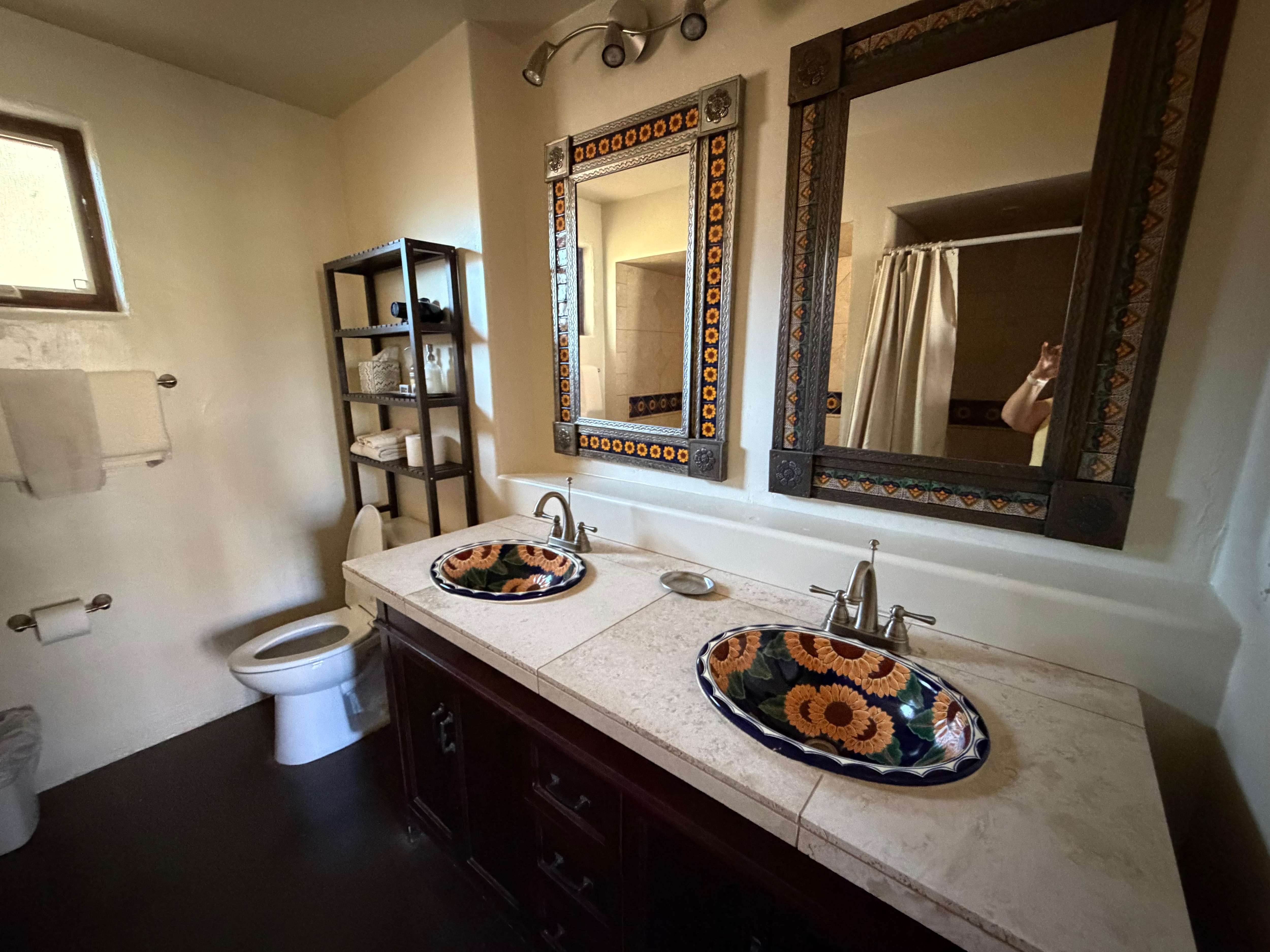 Double sinks and big bathroom 