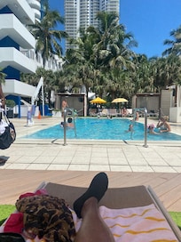 Relaxing by the pool