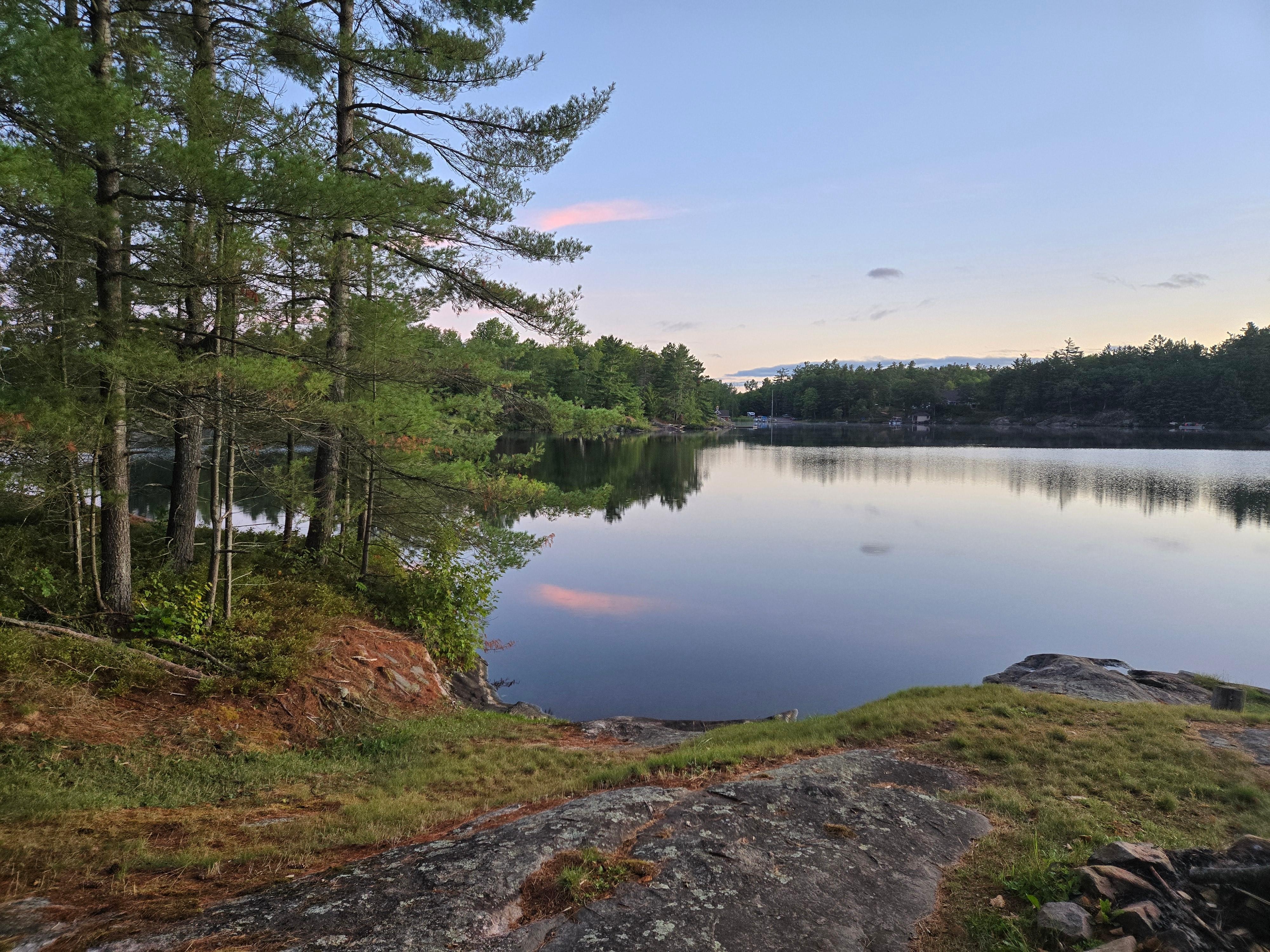 Rock slope to the lake.