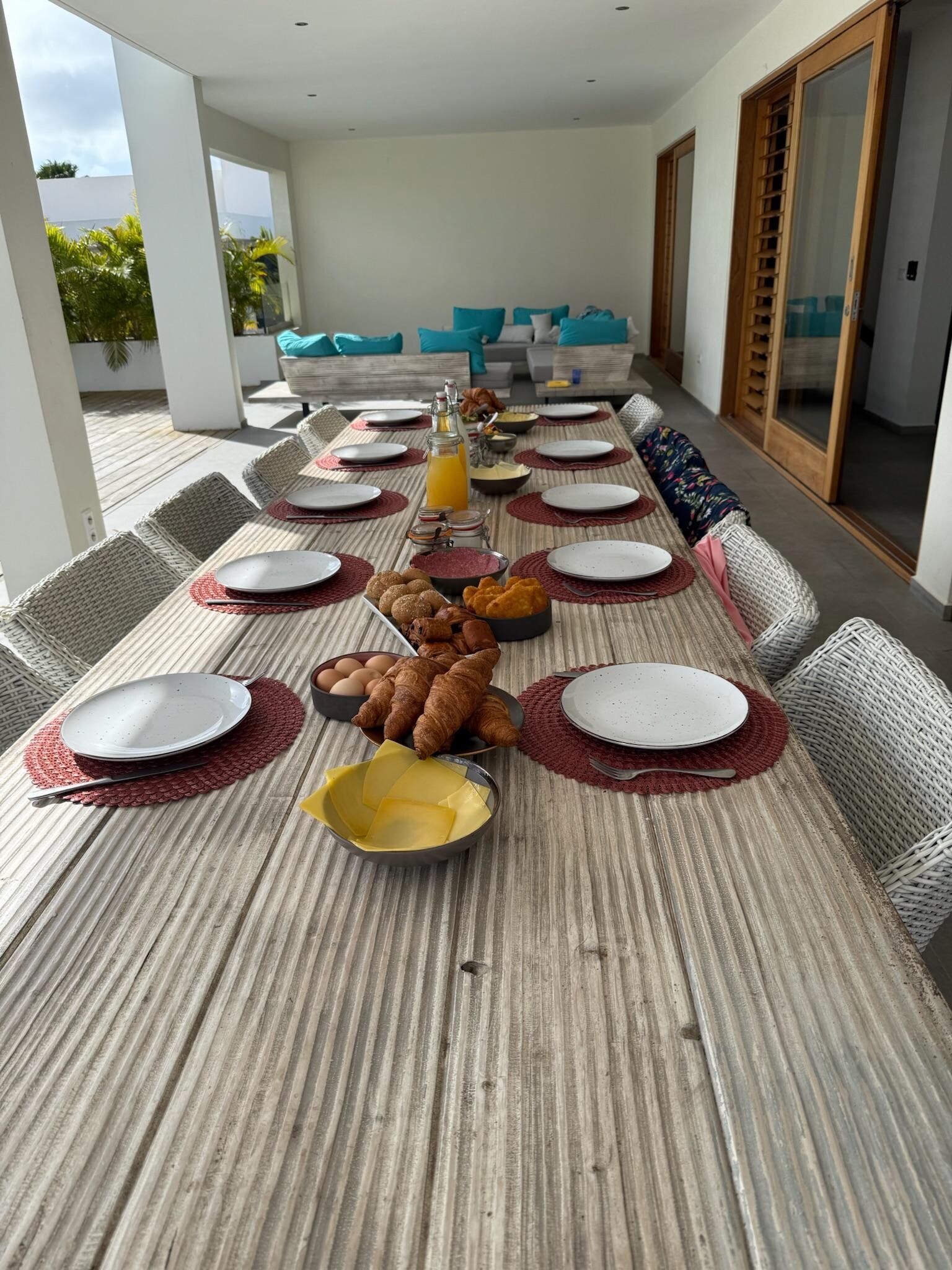 Table set for the private chef breakfast!