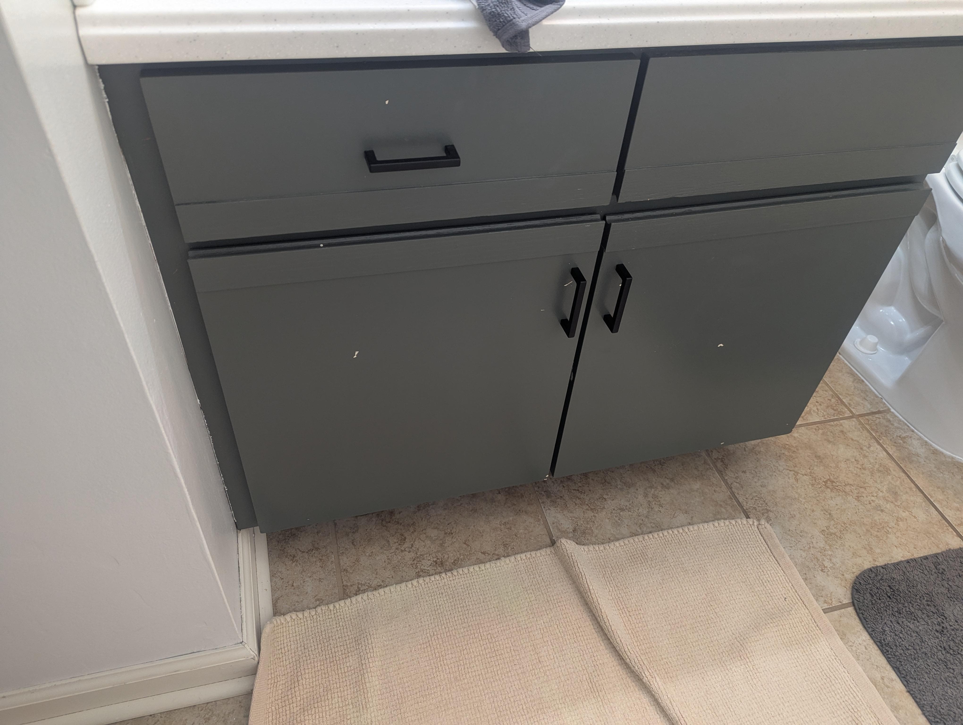 All cabinets chipped