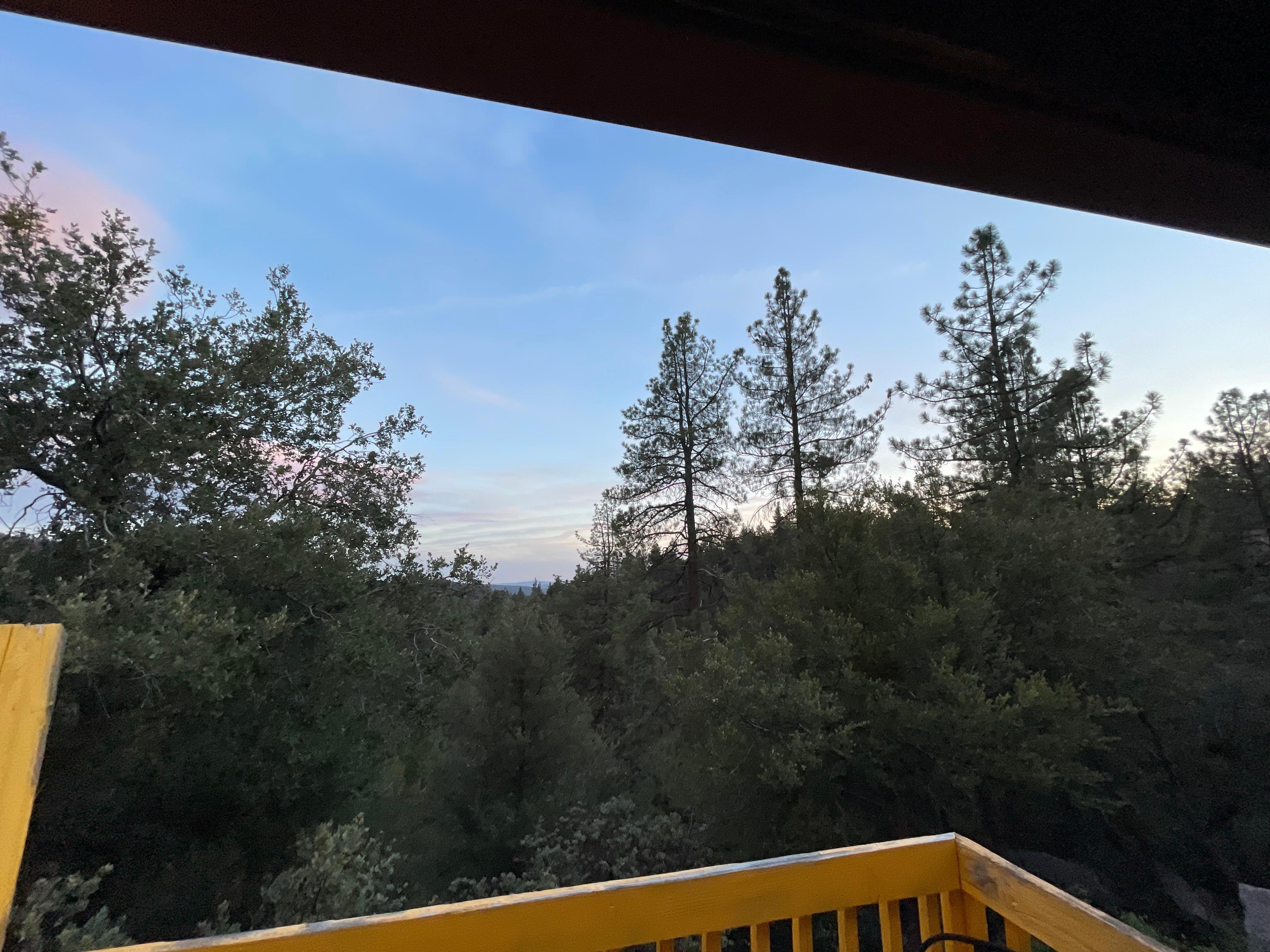 Can’t beat the sunsets and smell of pine on your balcony 