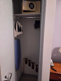Closet for storage with convenience items.