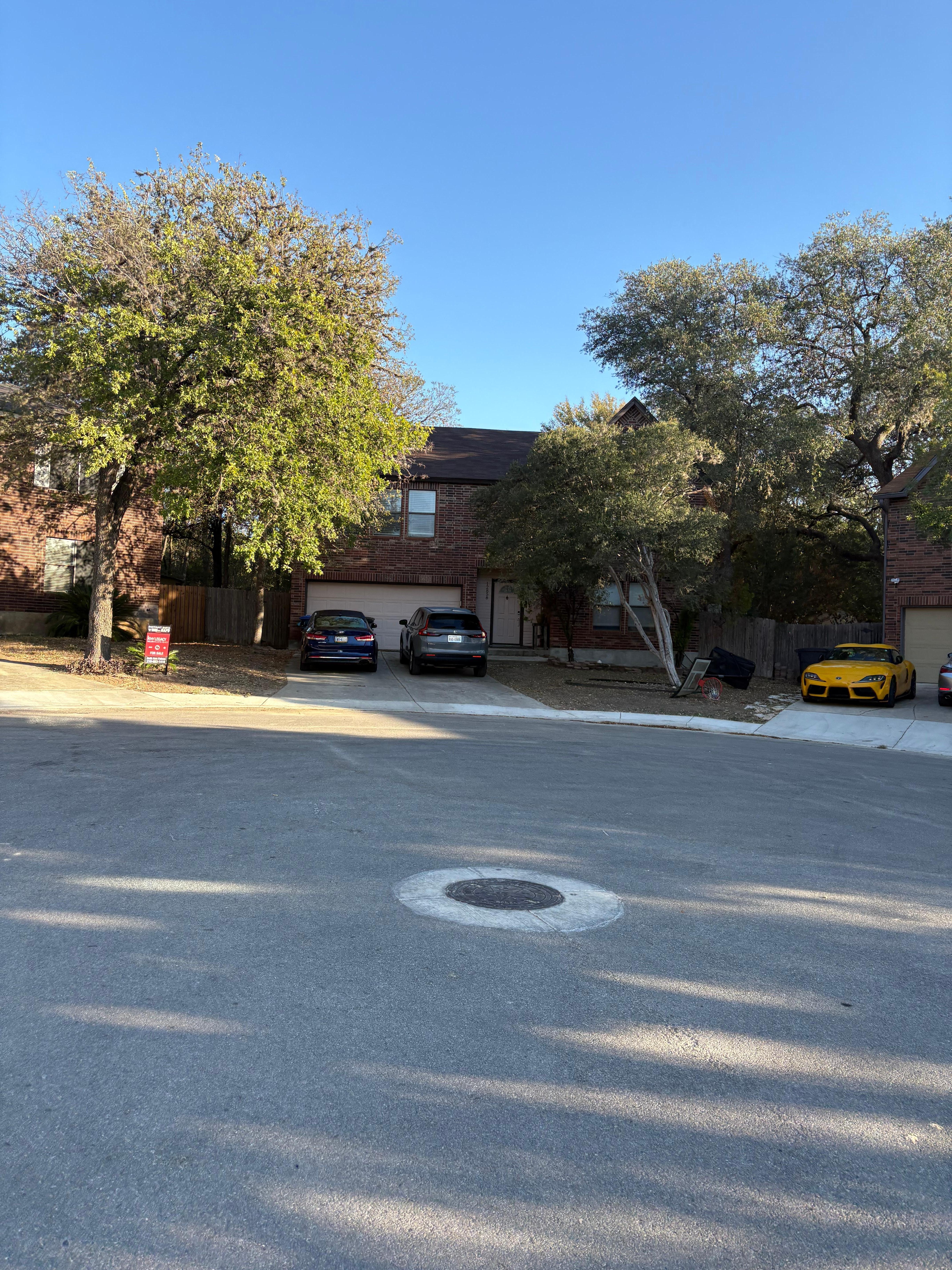 House at the end of dead end street in quiet neighborhood. 