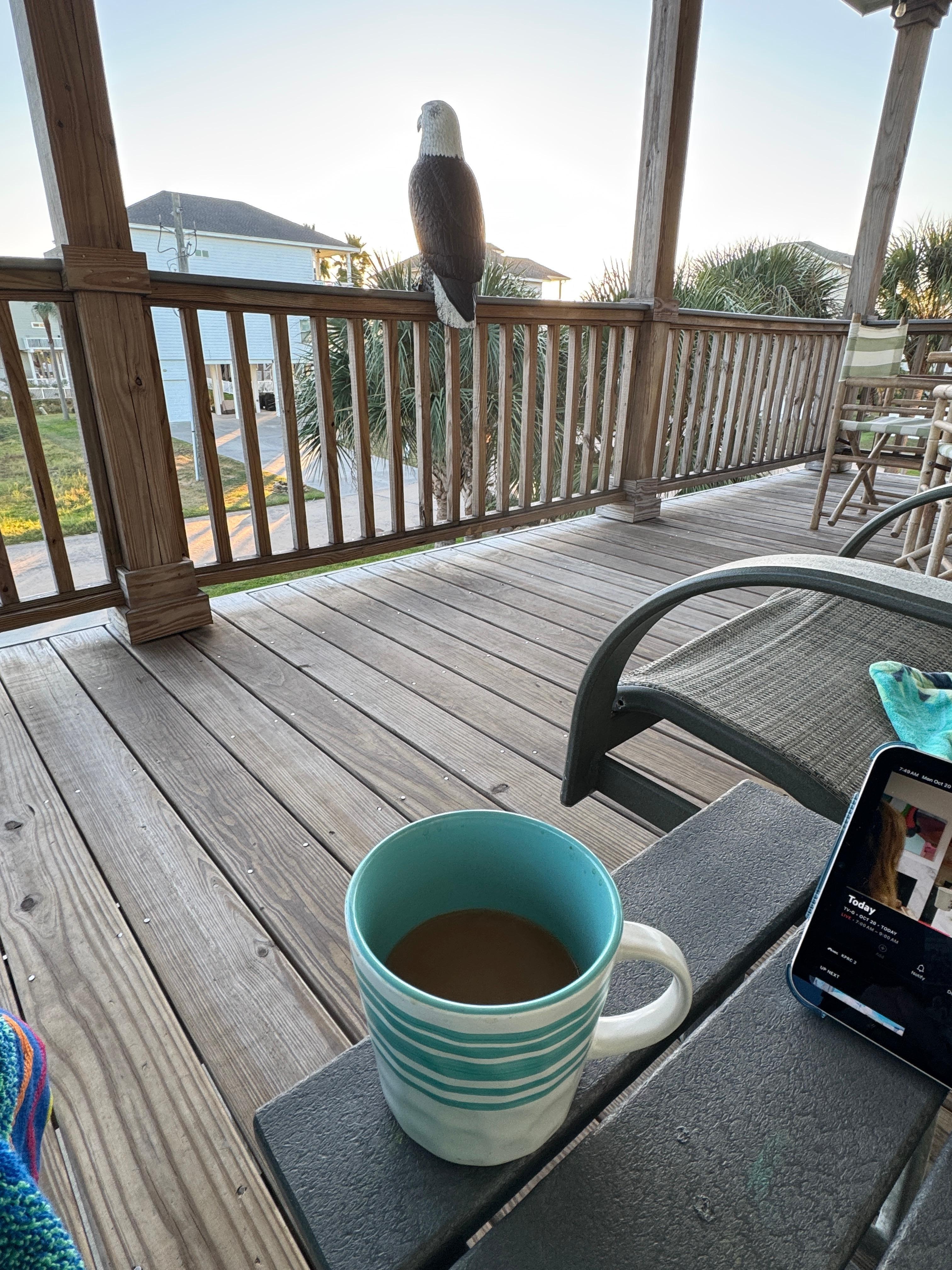 Loved having coffee on the deck in the morning 
