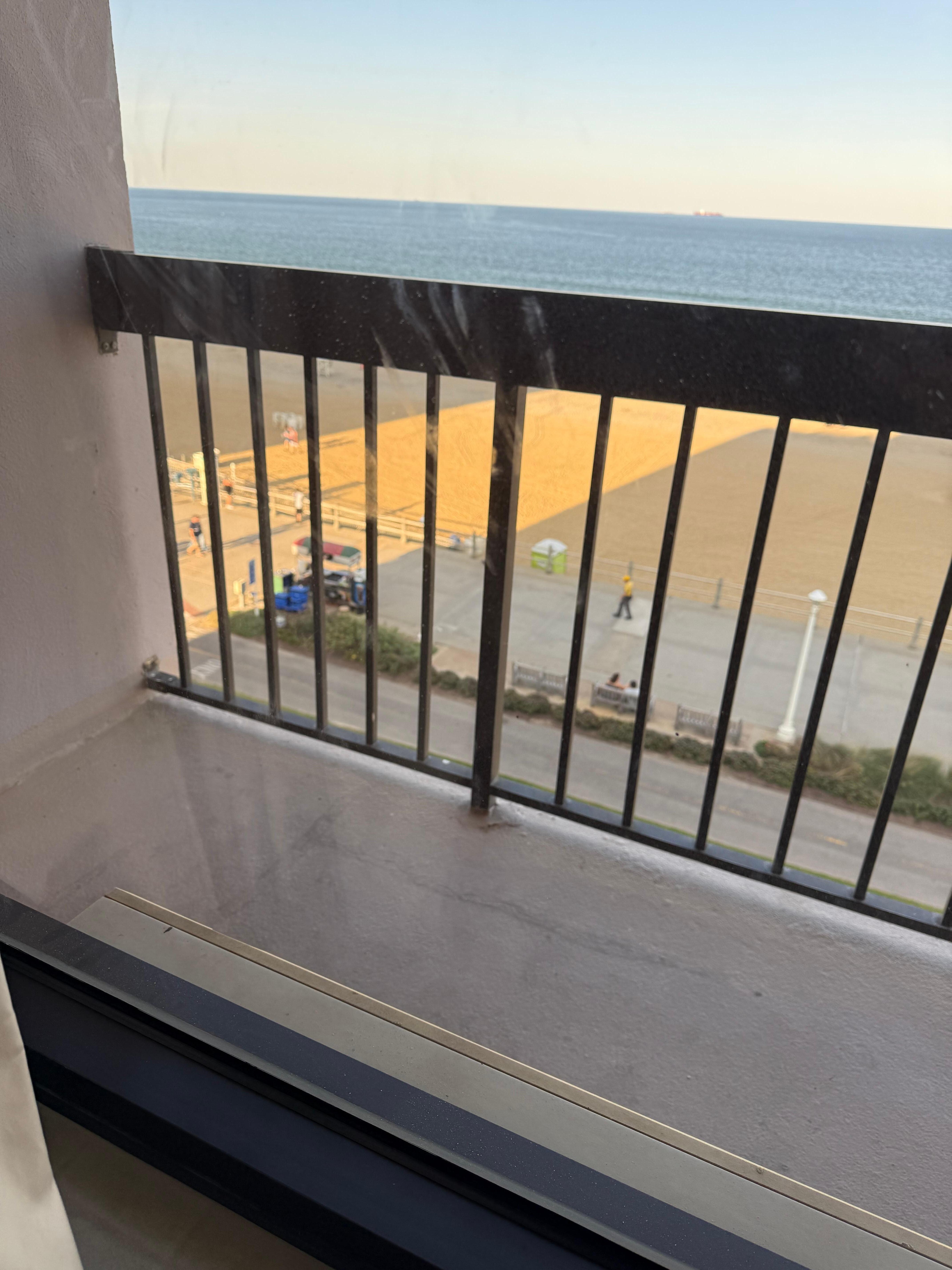 Hand prints all over the windows 