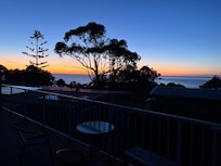 Sunrise over the water from our bedroom