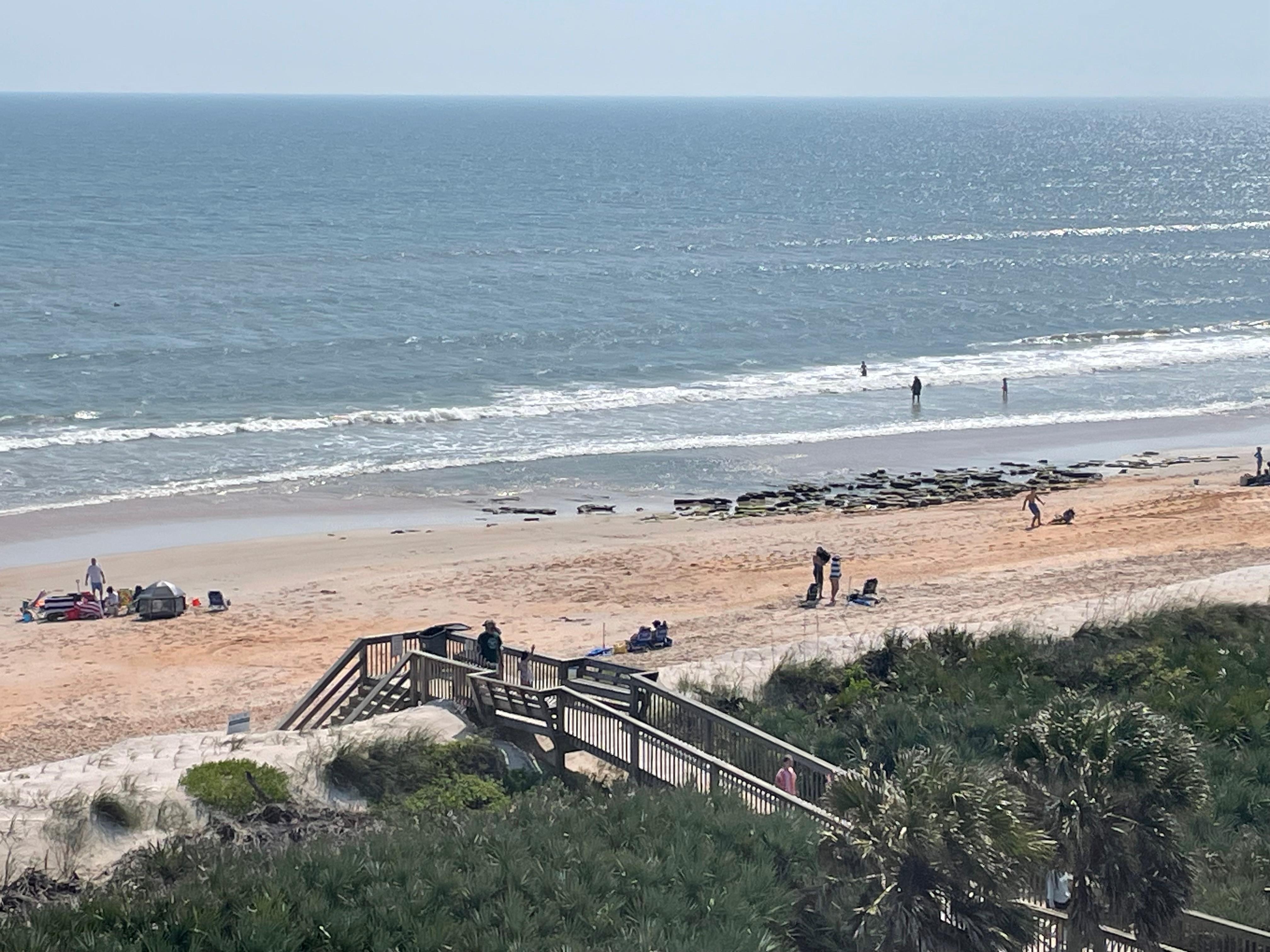 Easy walkway to th beach.  Very convenient for potty breaks and restocking snacks