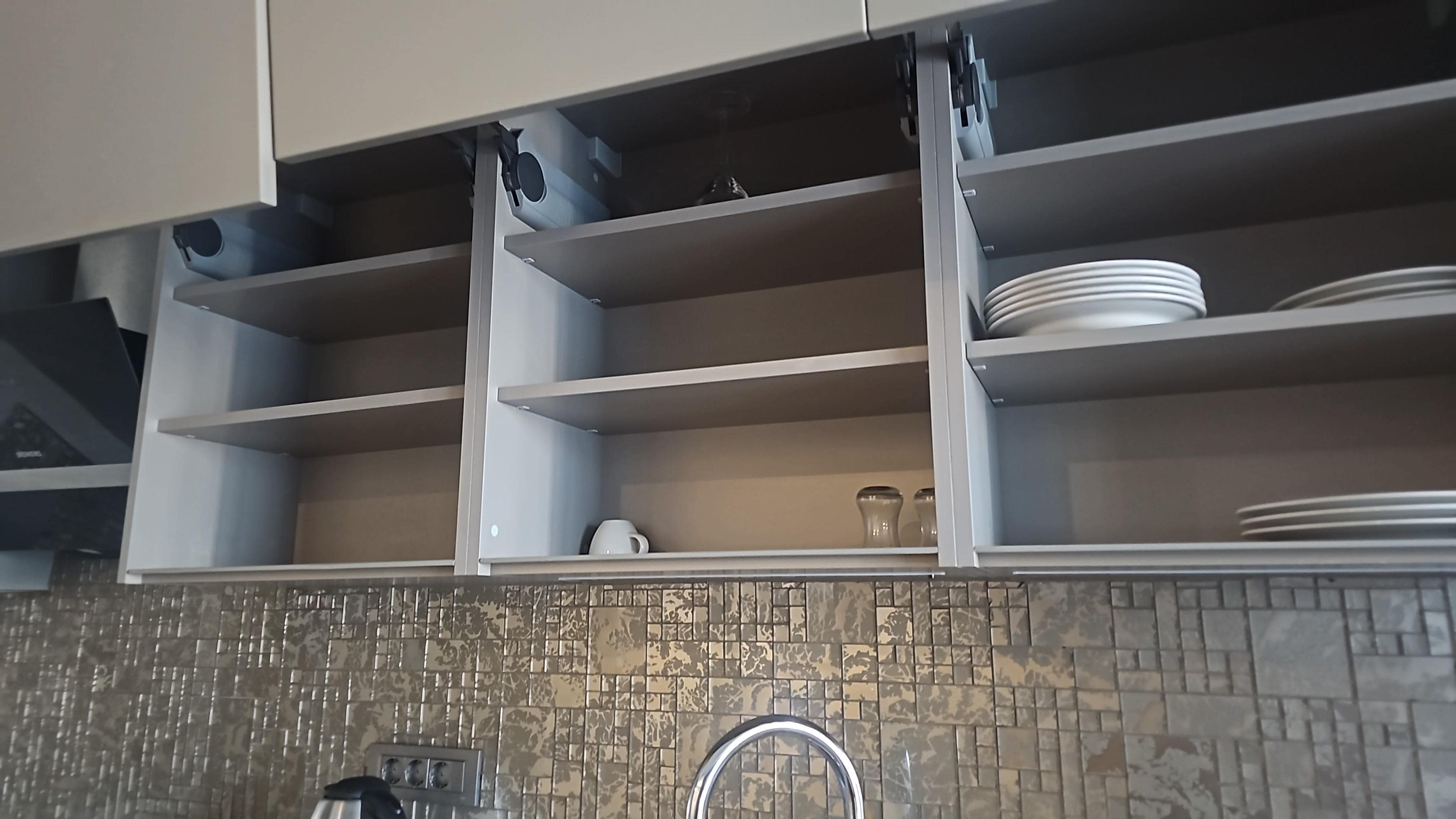 Empty kitchen shelves