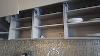 Empty kitchen shelves