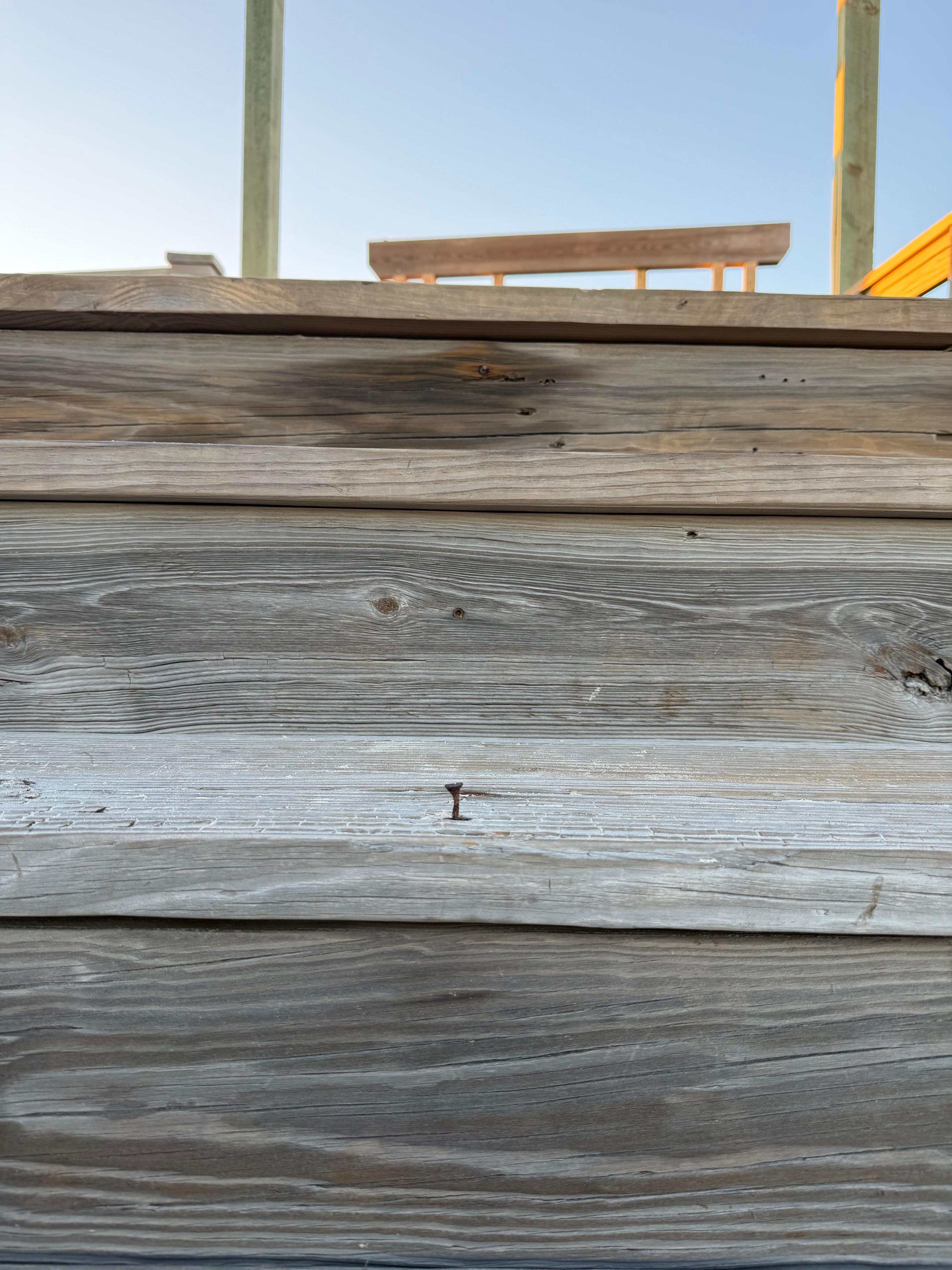 The deck had this huge screw out what I stepped on it and hurt my foot.