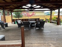 Beautiful big deck with bbq and fire pit!!