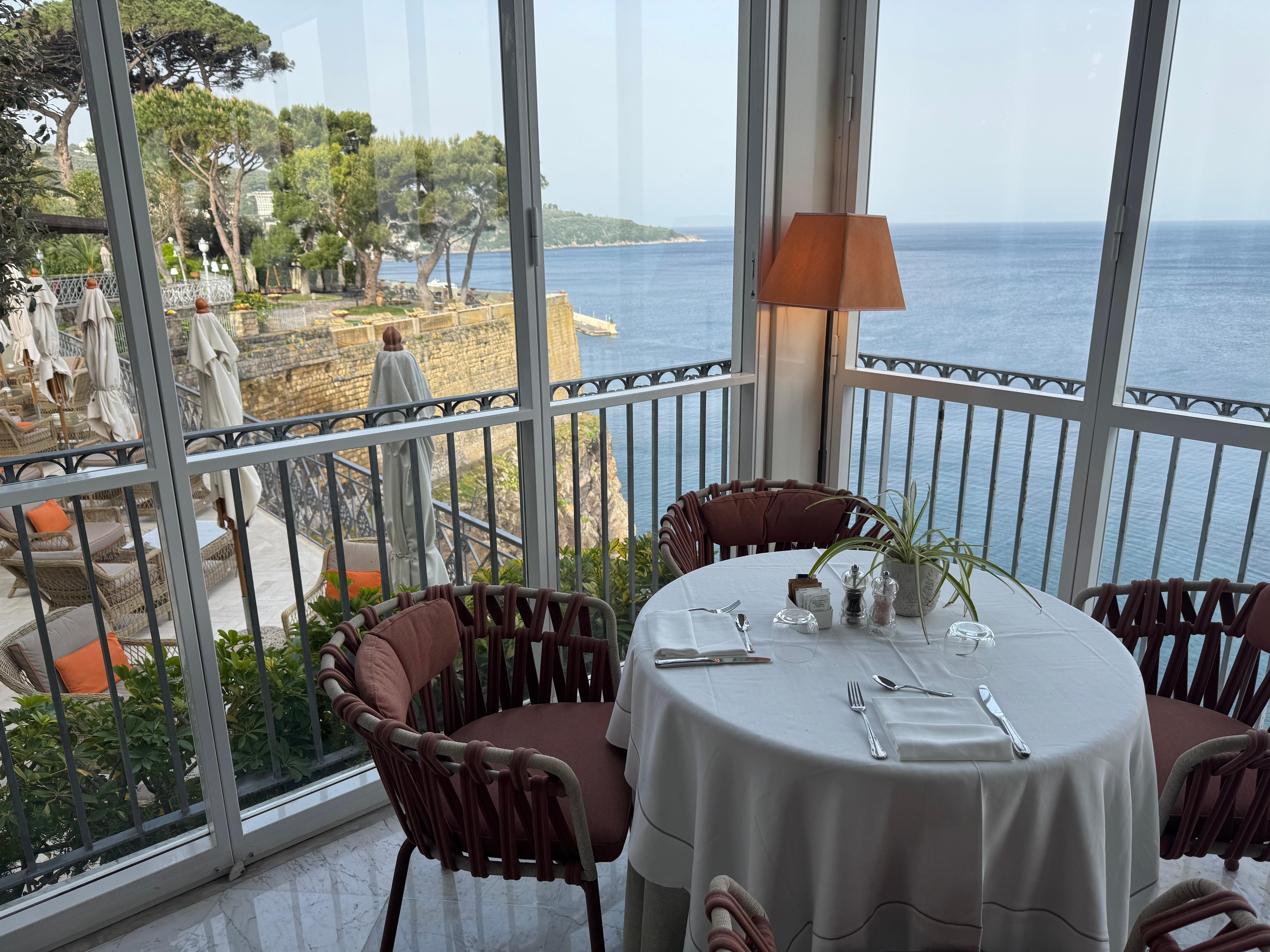 Restaurant table and view