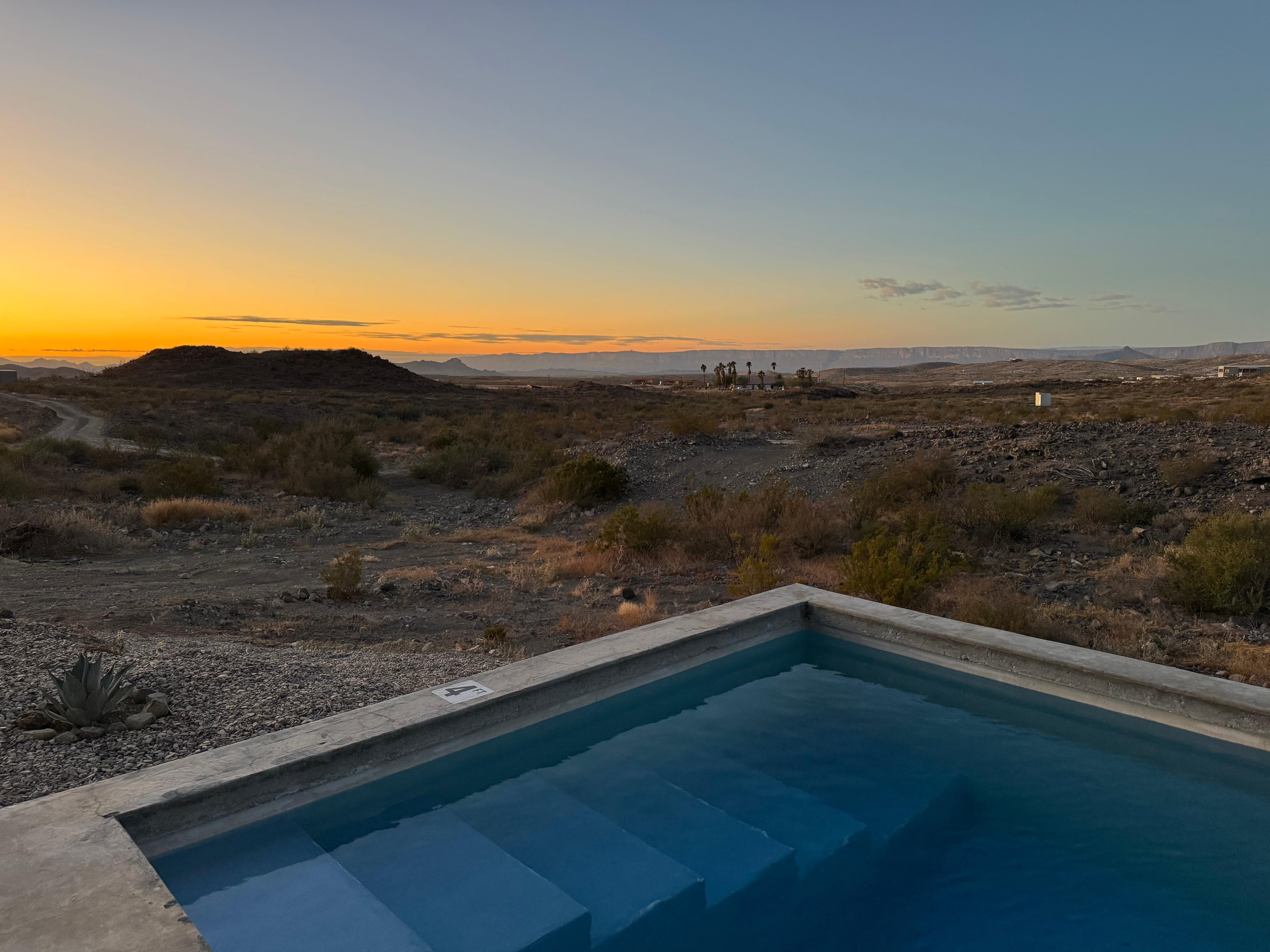 Sunrise by the pool.