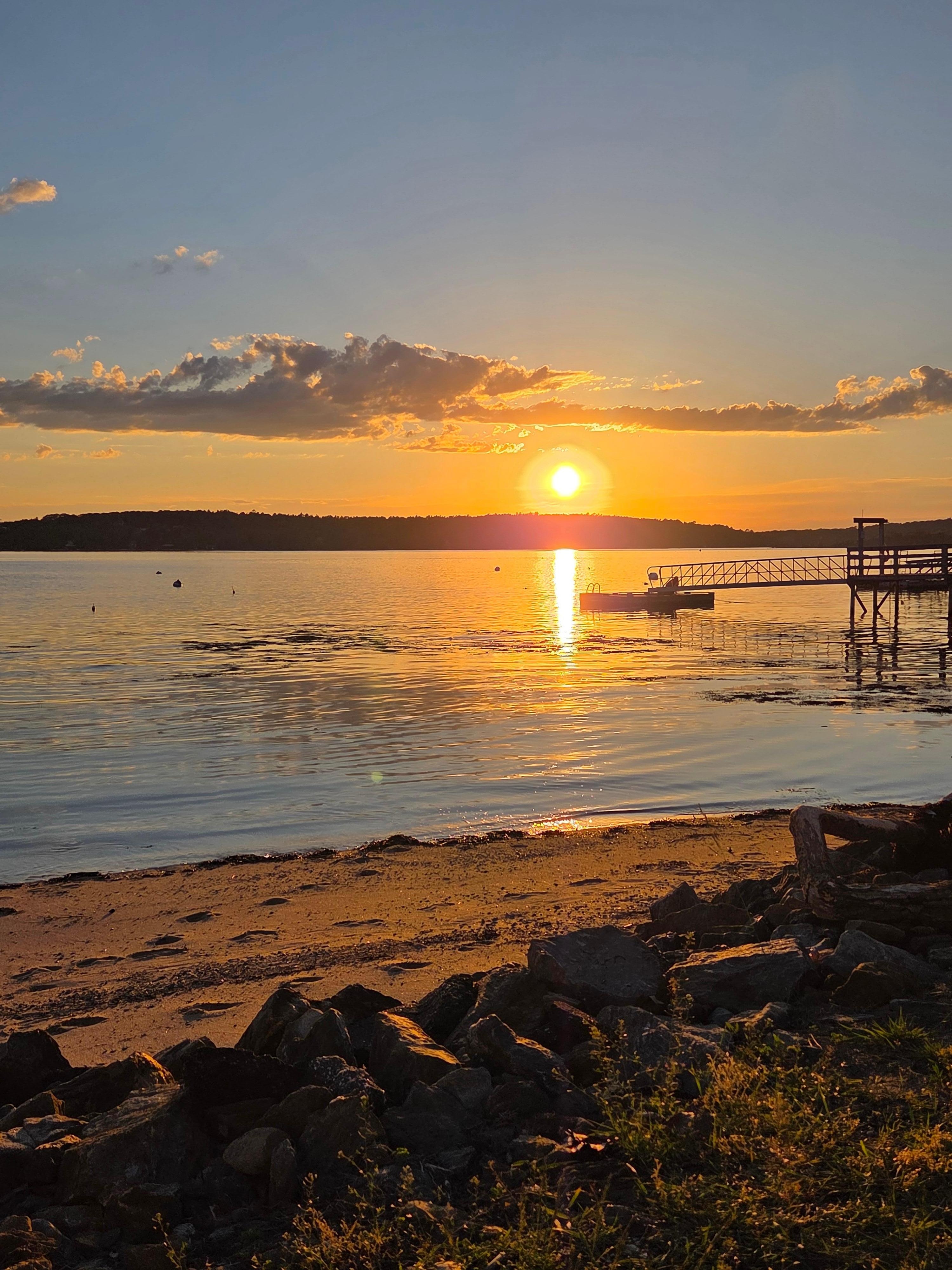 Sunset at water's edge
