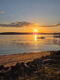 Sunset at water's edge