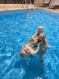 Warm and clean pool makes for the best family time.