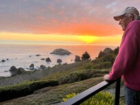 My husband, taking in the beauty all around