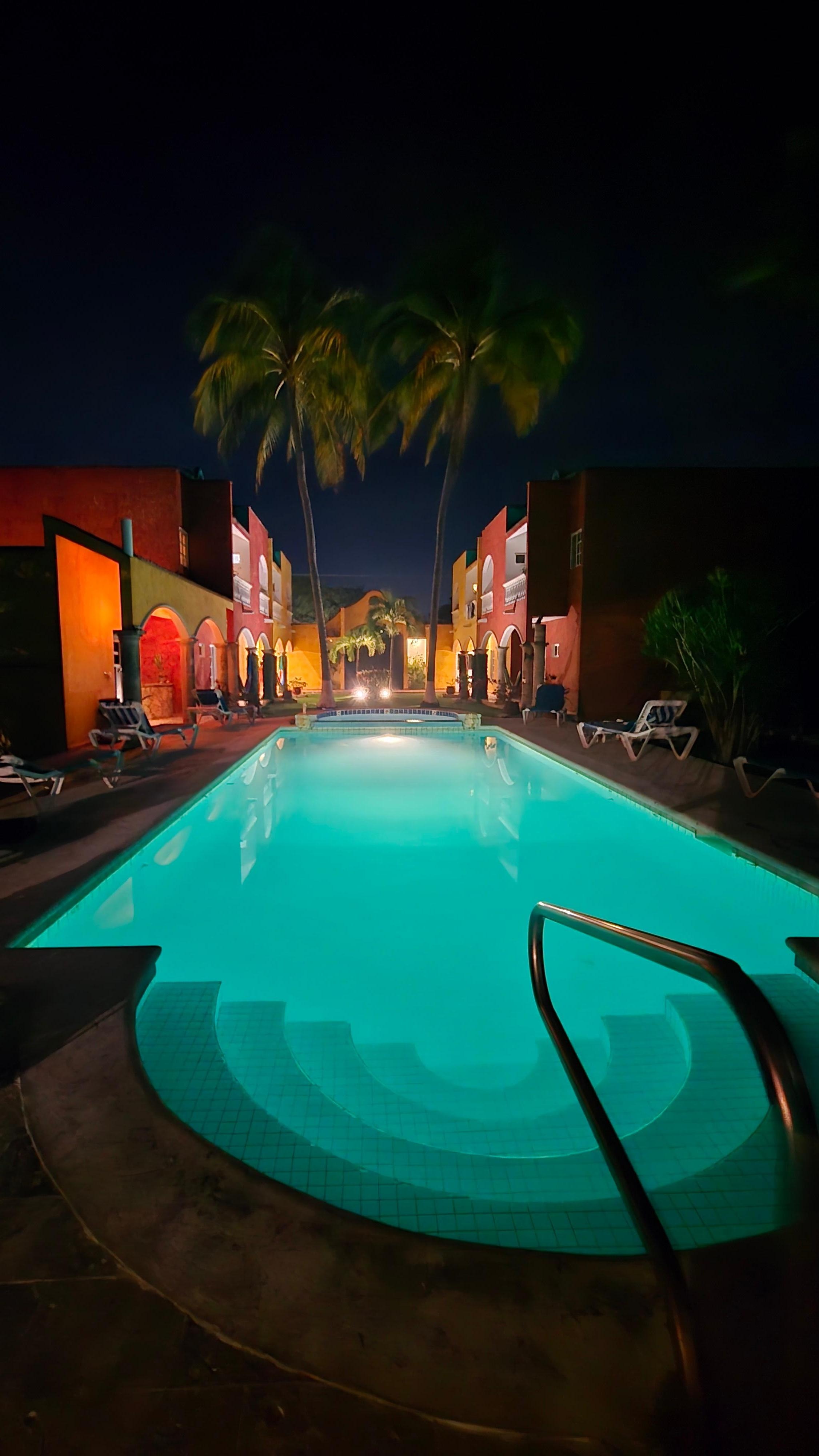 Pool at night.