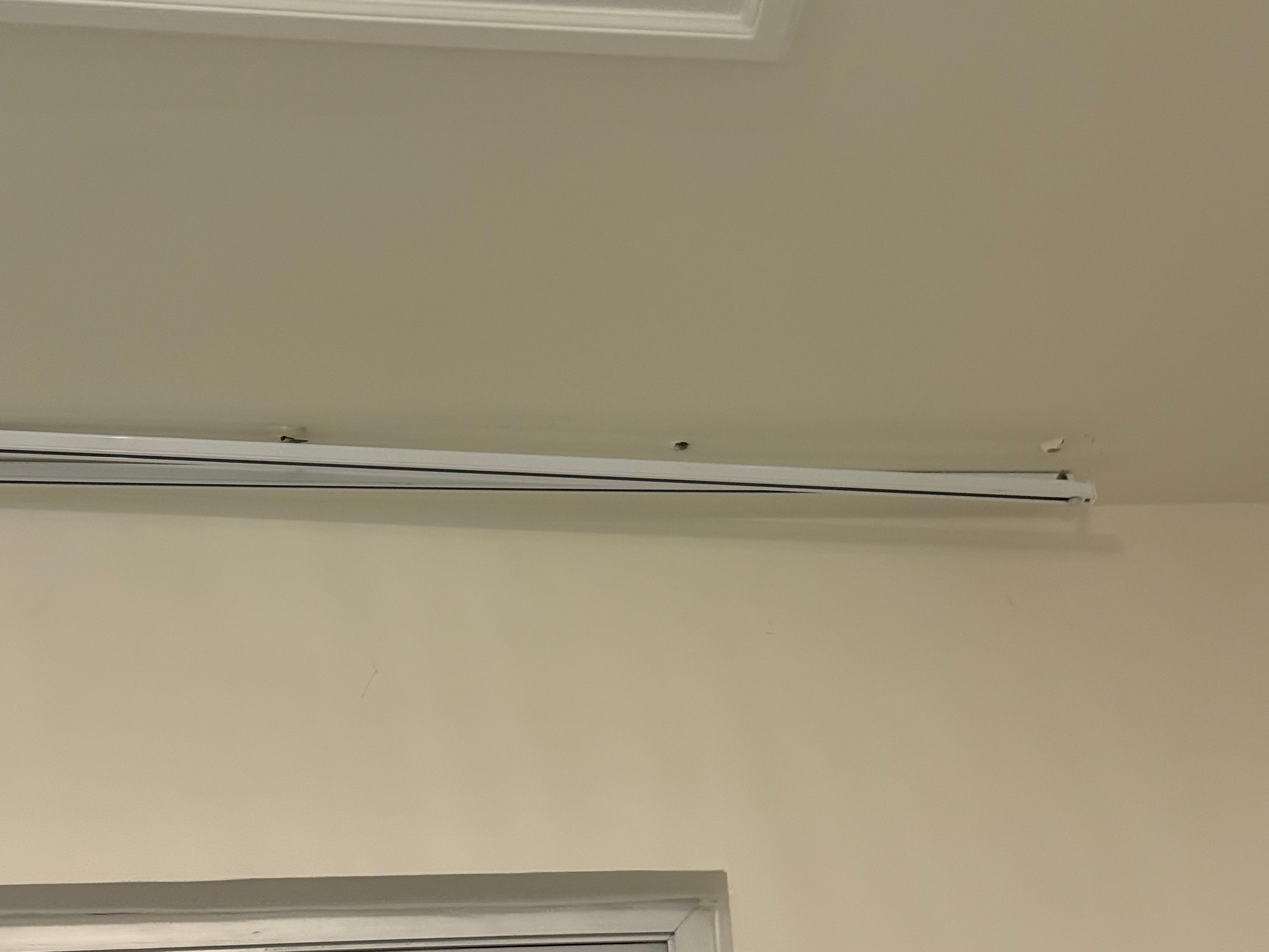 Couldn’t shut curtains without the track falling out of the ceiling. 