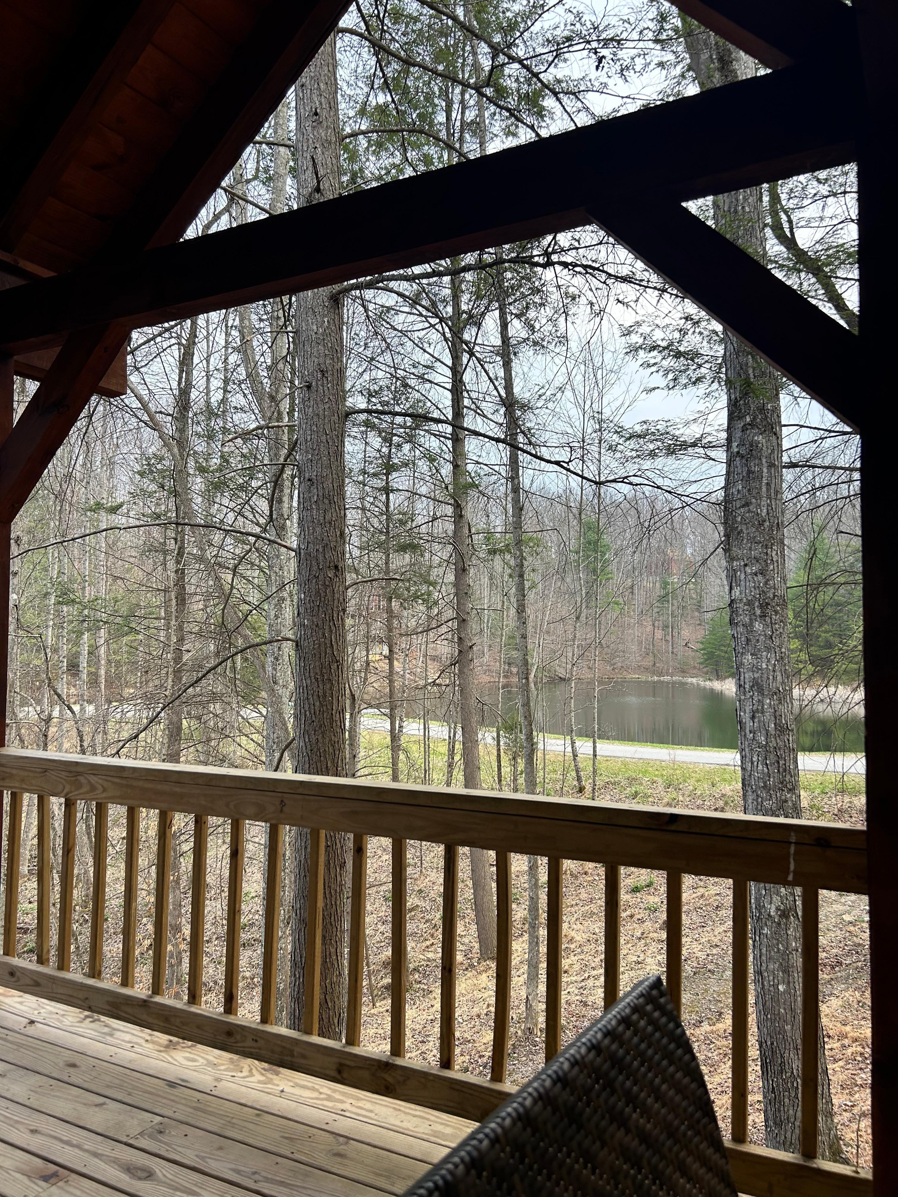 View of the lake from front porch. 