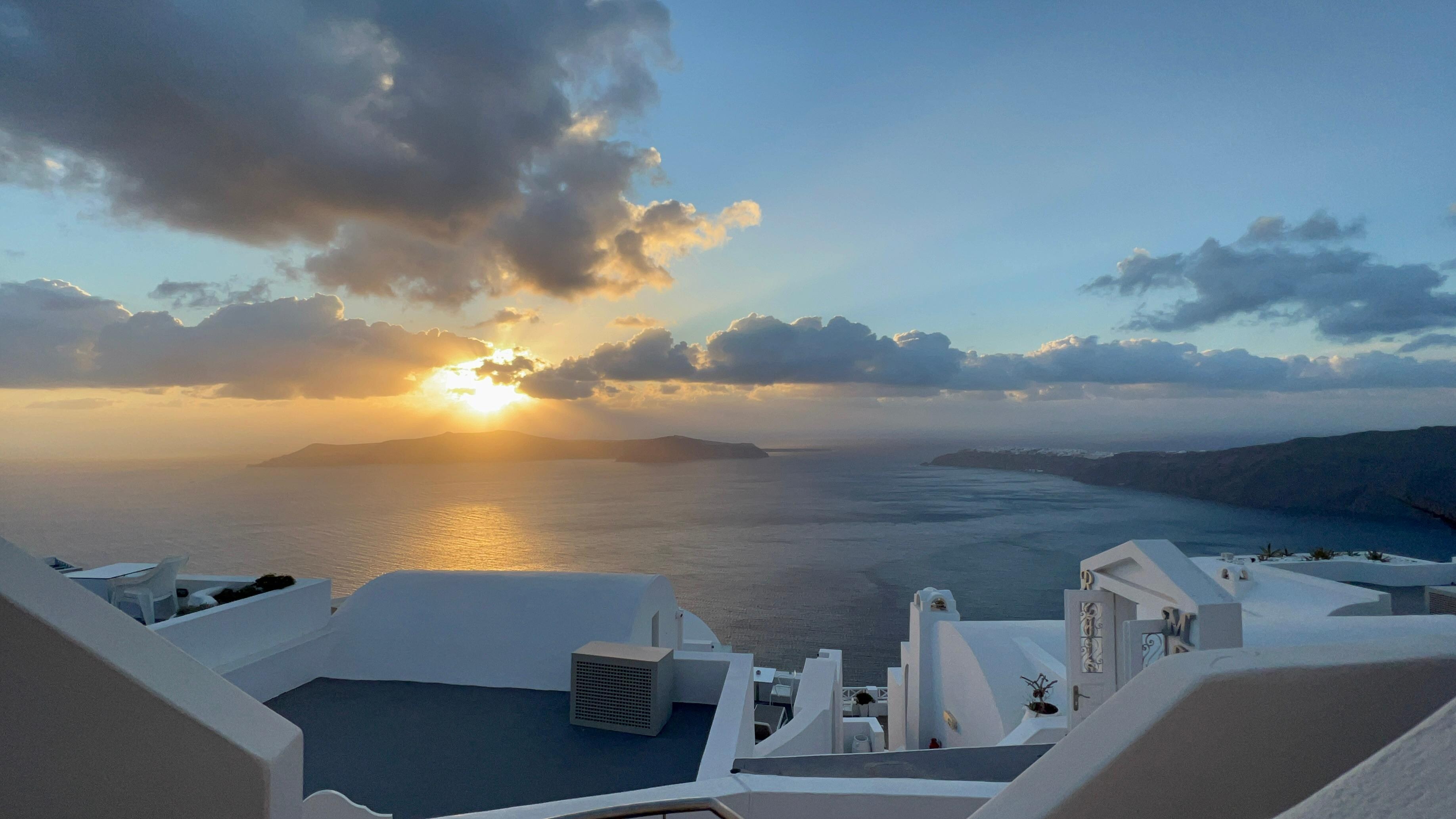 Balcony view of our villa during sunset