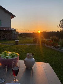 Coucher de soleil depuis le jardin
