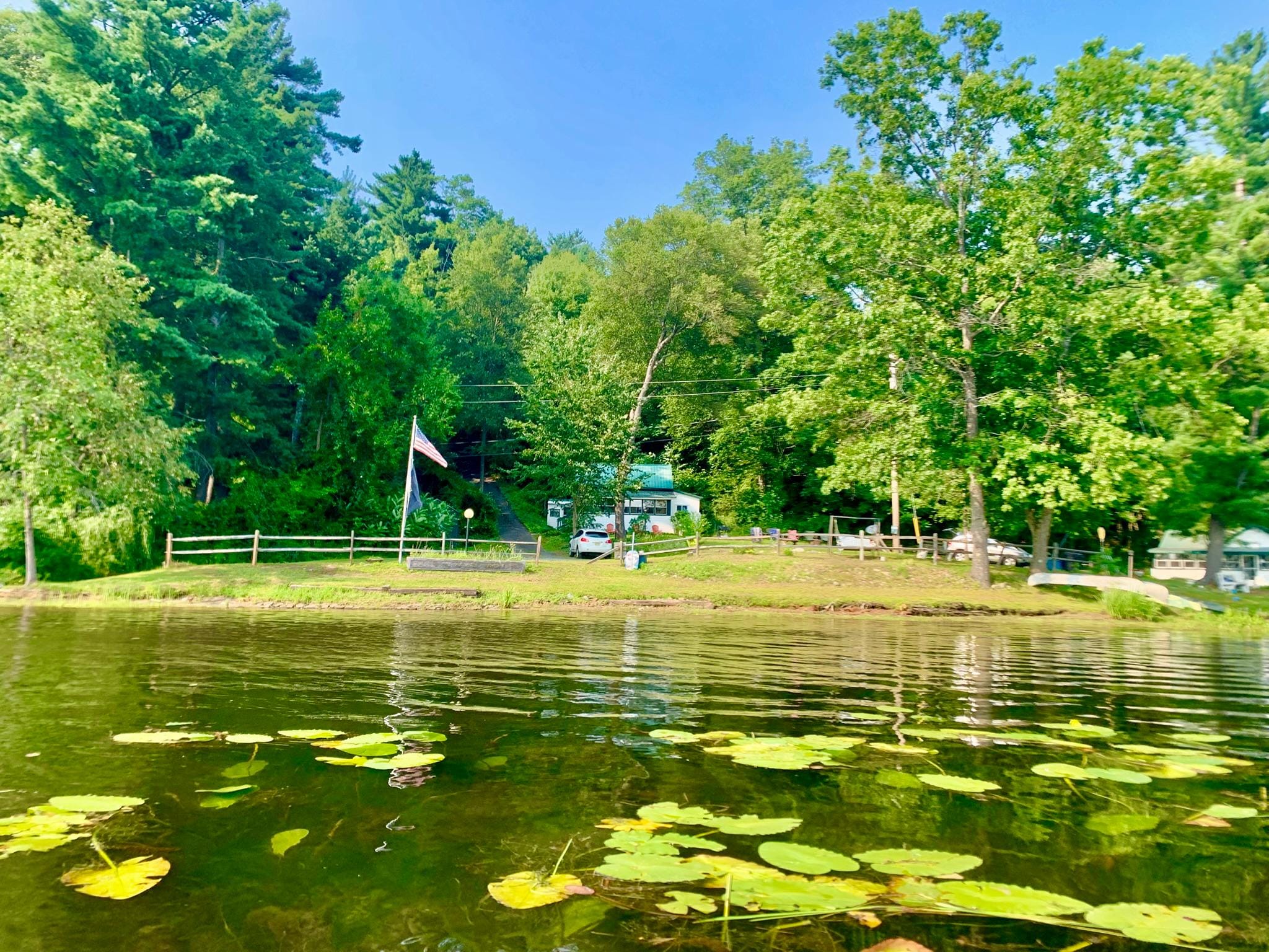 View of the cabin from out on the river