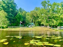 View of the cabin from out on the river