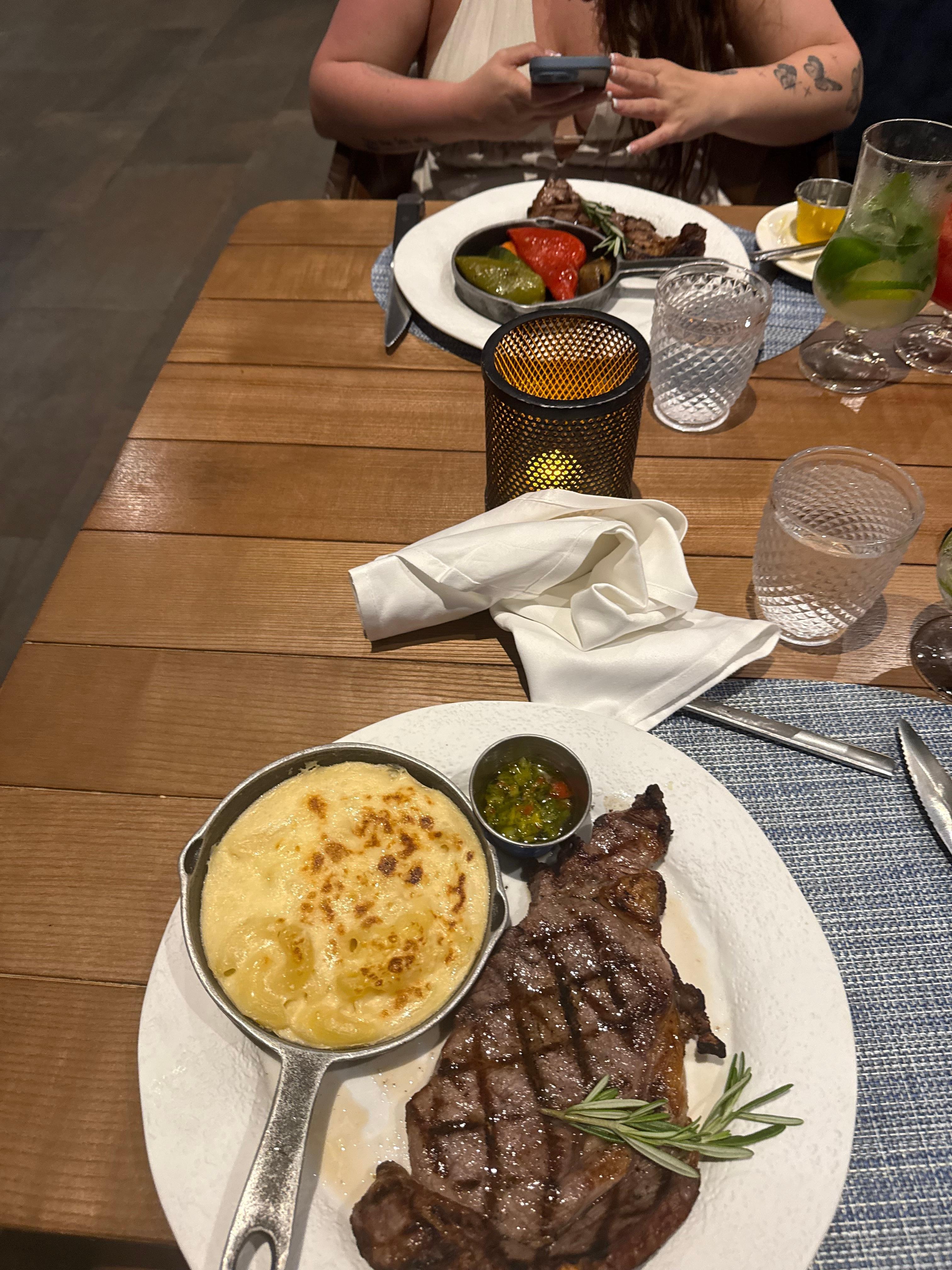 Dinner at the steakhouse