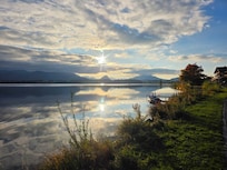 The lake at sunset.