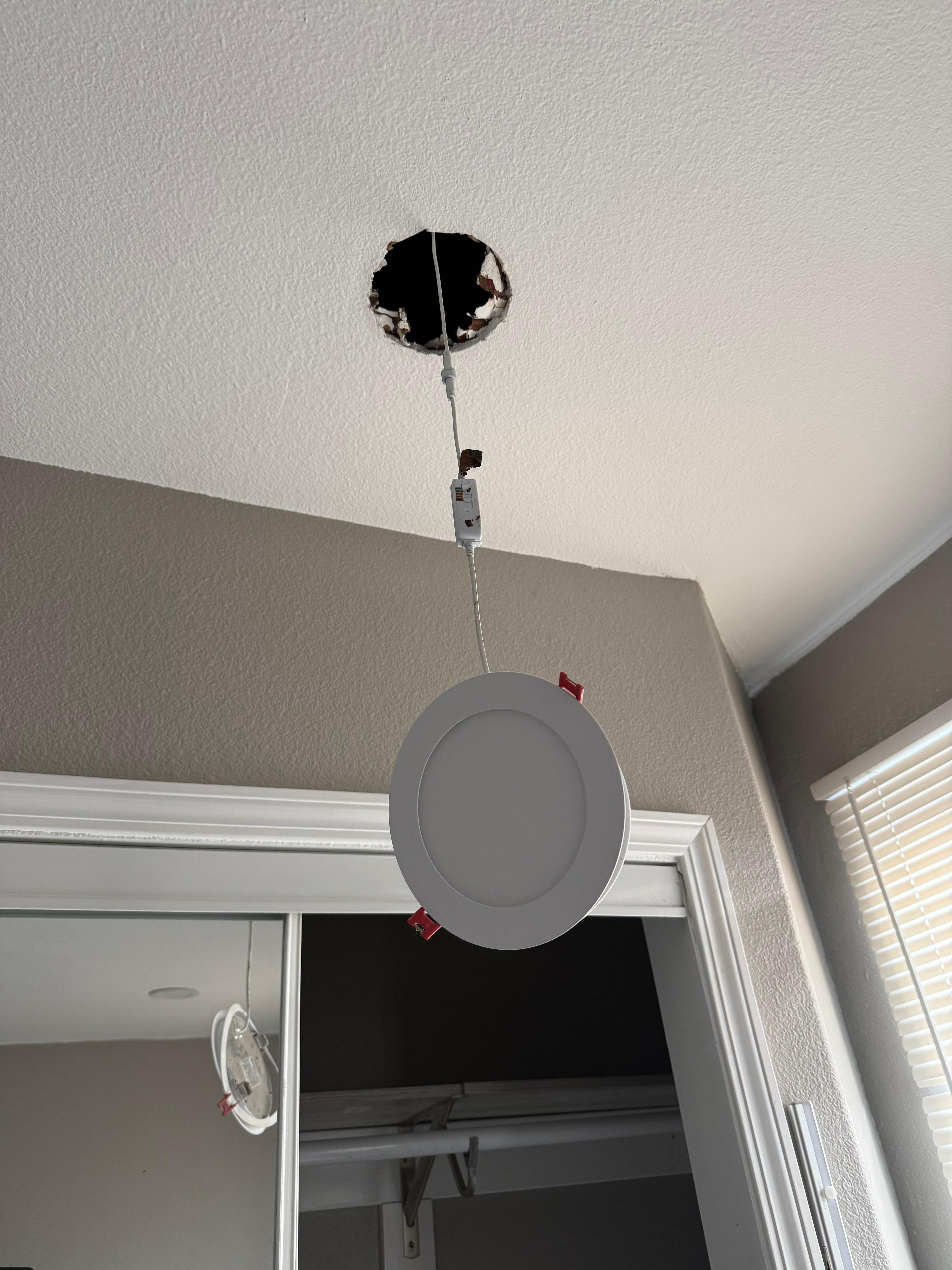 Hanging light in the big bedroom