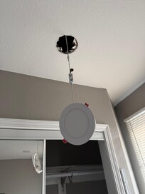 Hanging light in the big bedroom