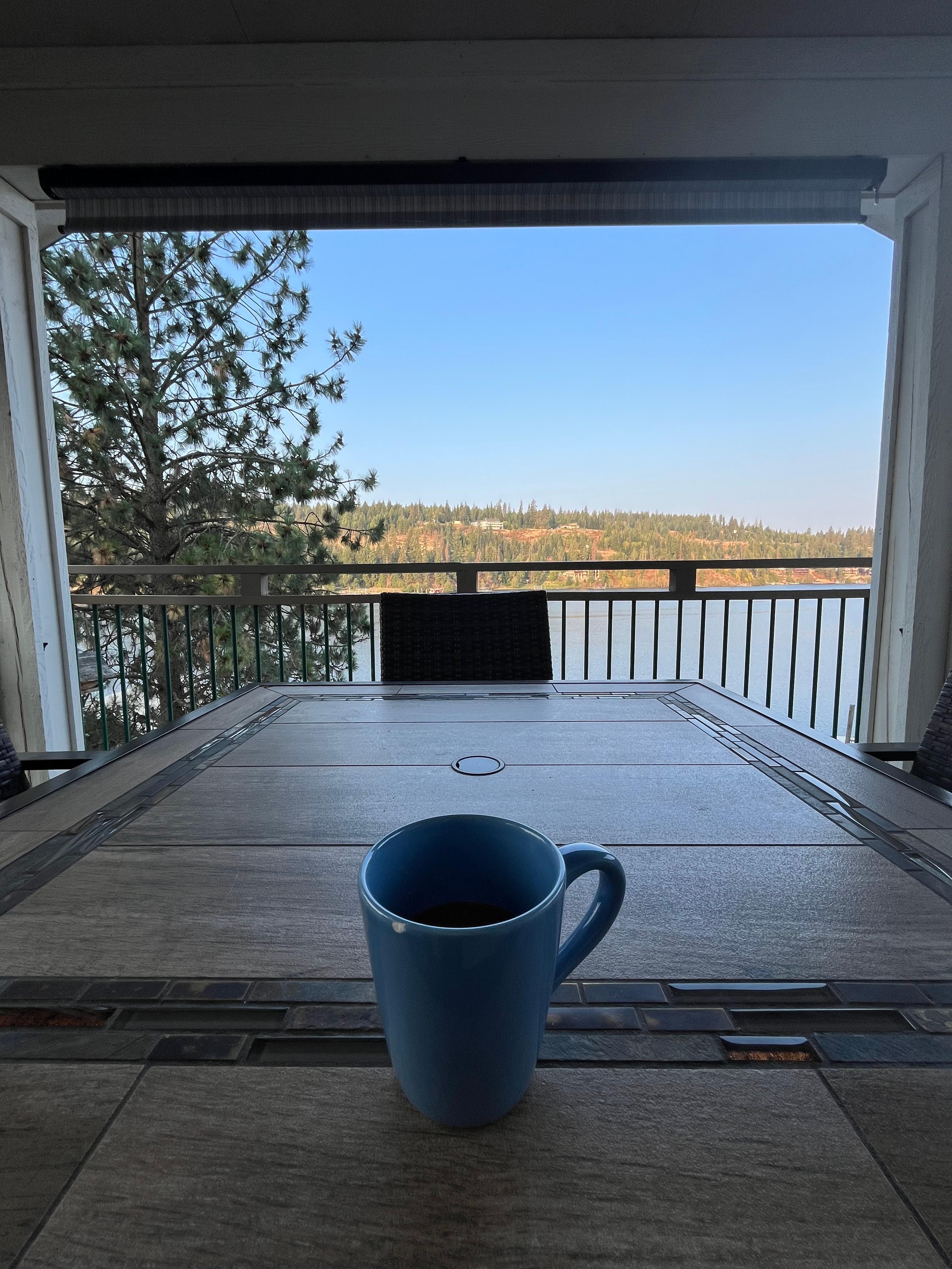 From the top balcony… great morning coffee spot 