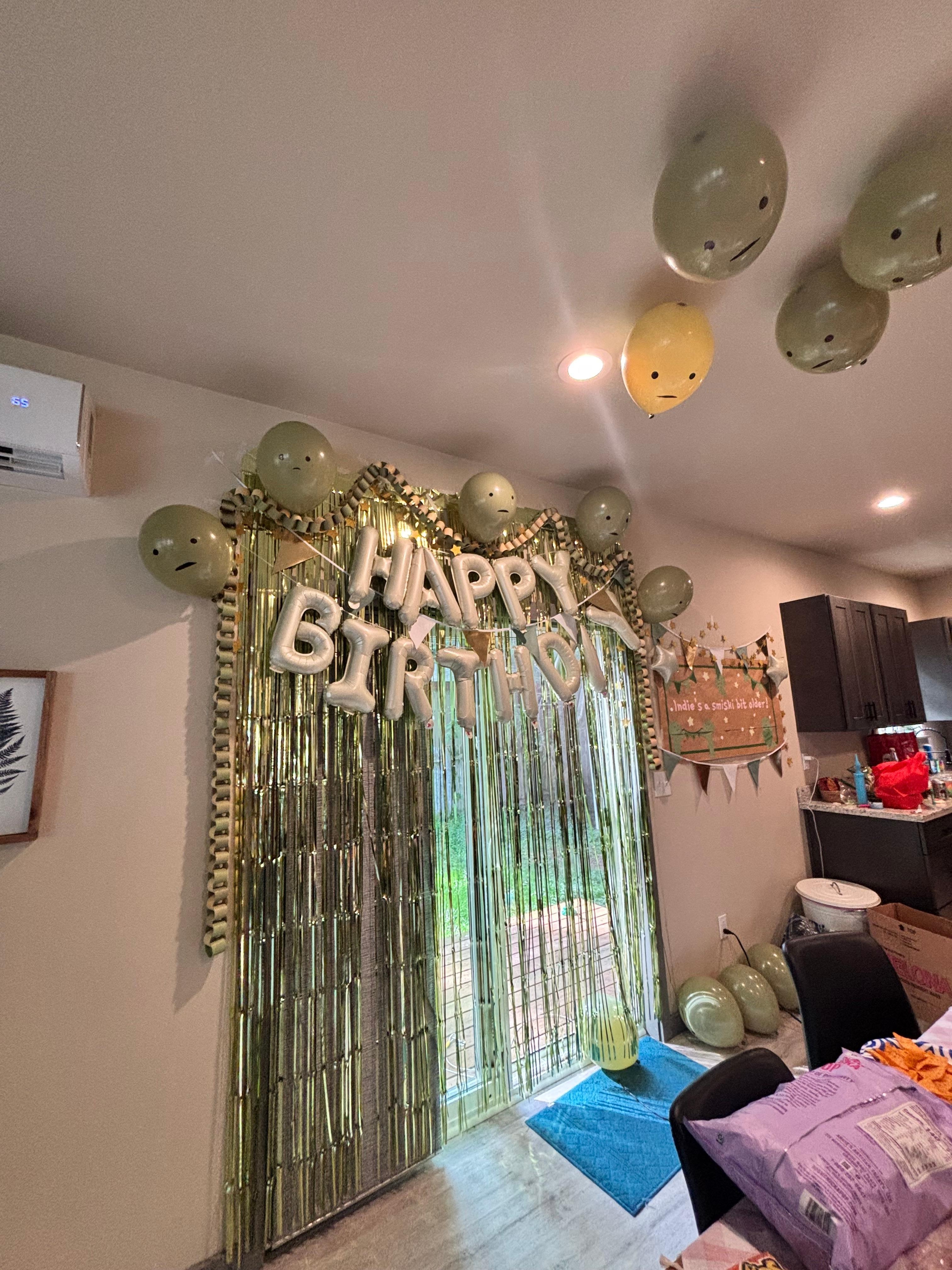 Able to put up birthday decorations!