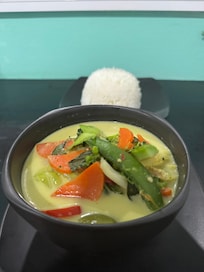 Green curry from the pool bar