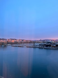 Morning view from hotel room at Eurostars Grand Marina Barcelona