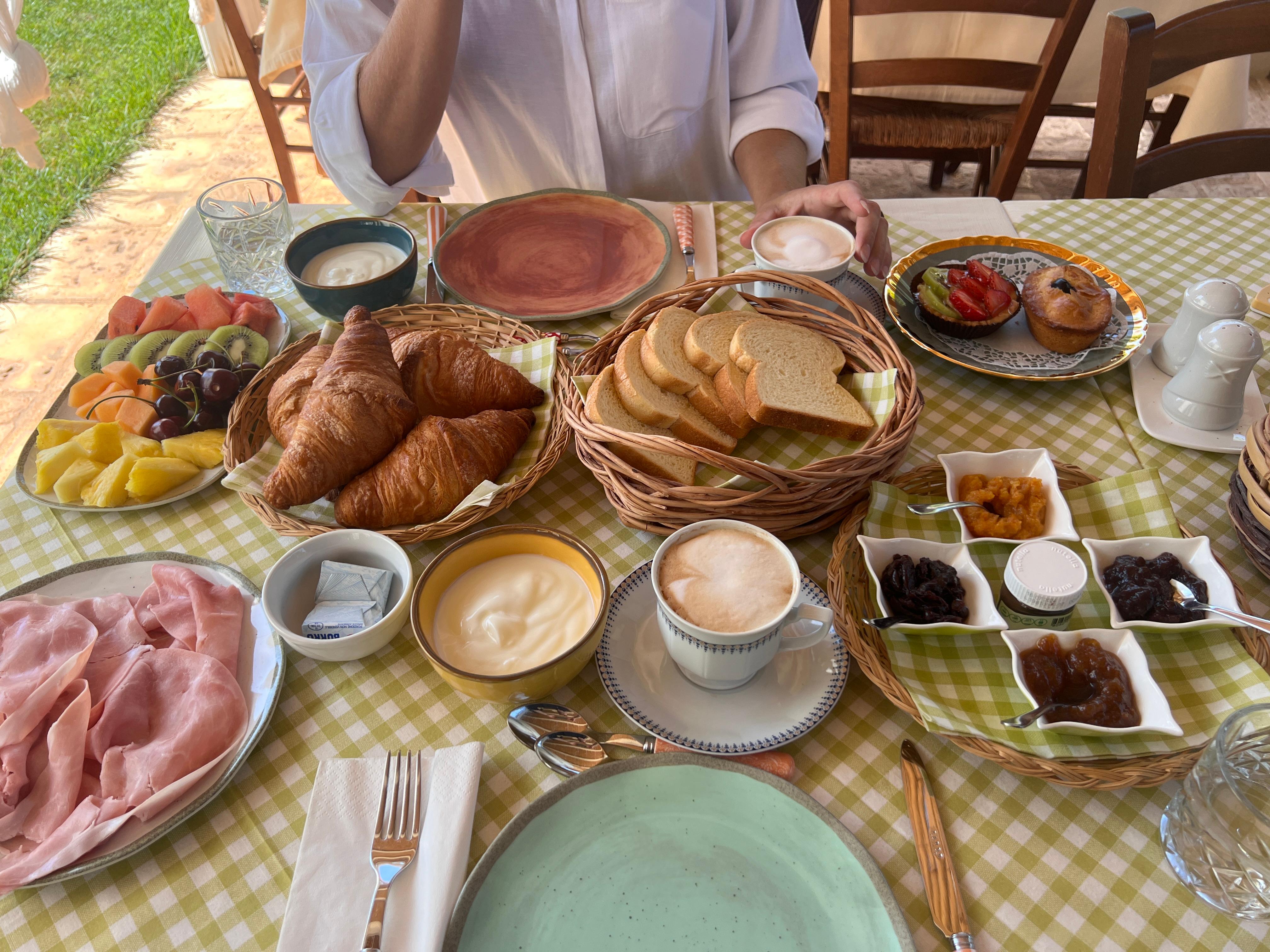 Breakfast - also includes eggs. Note- the local pastries are delicious! 