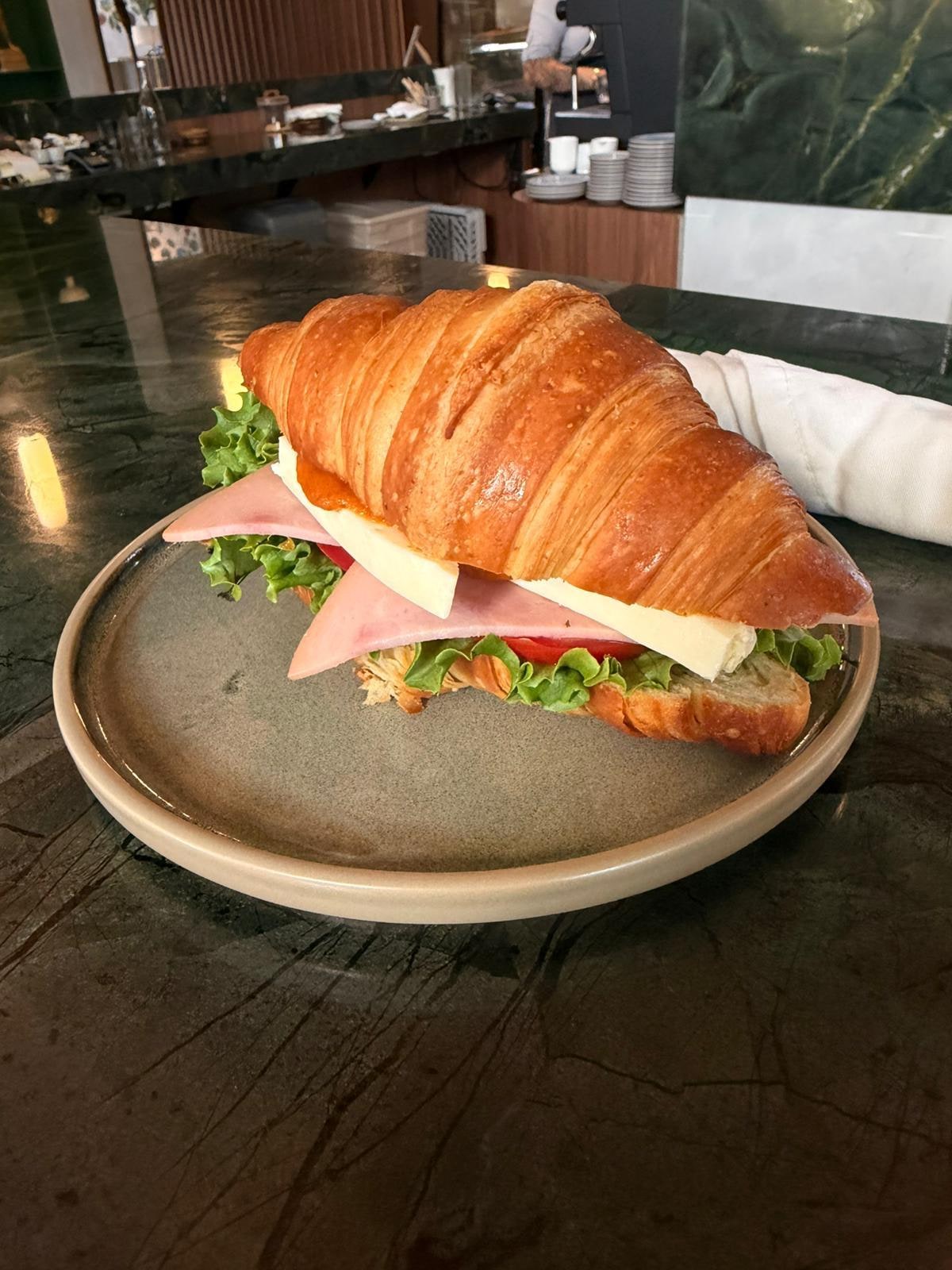 Breakfast sandwich at the lounge 