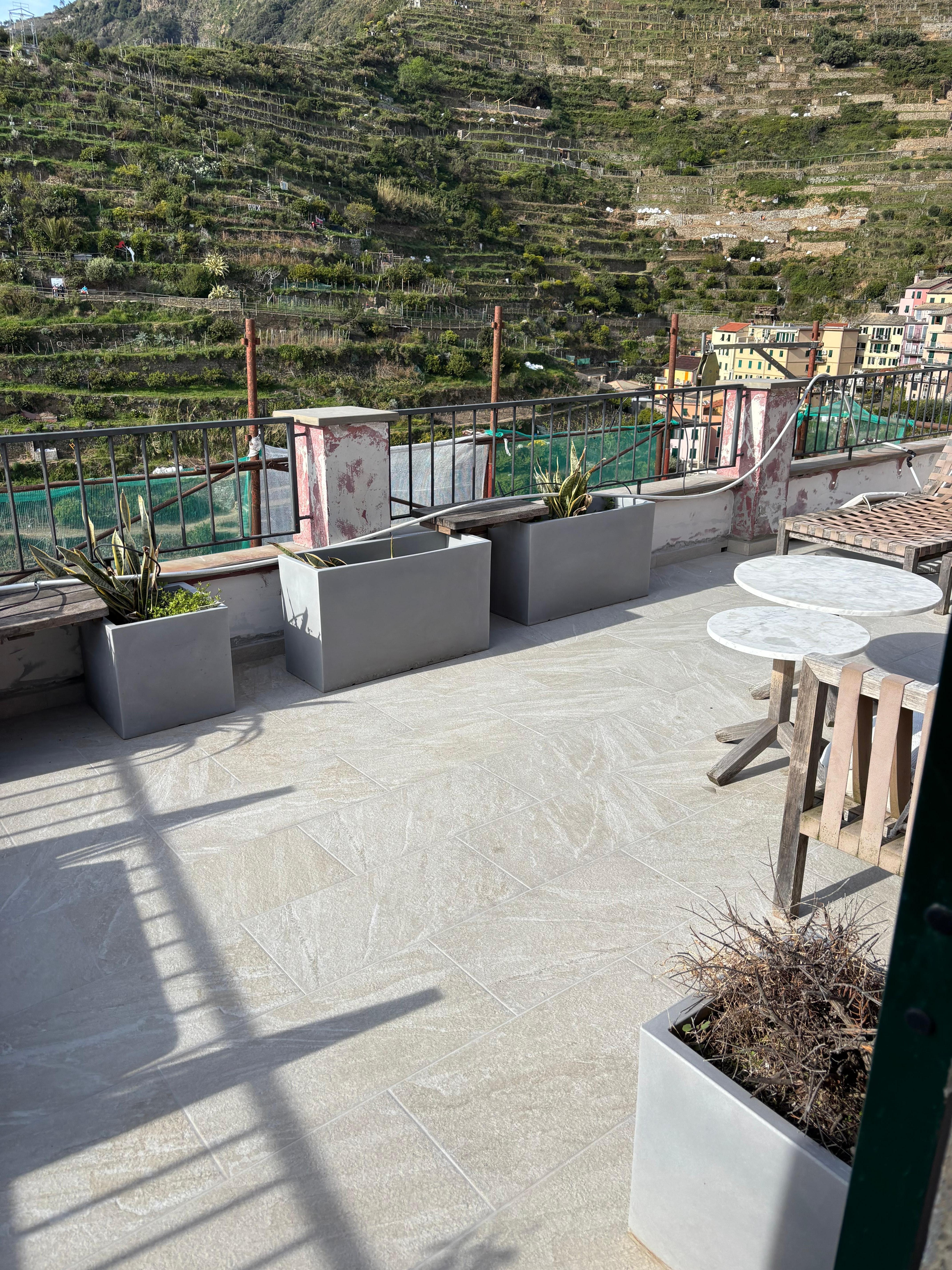 Terraza con el andamio