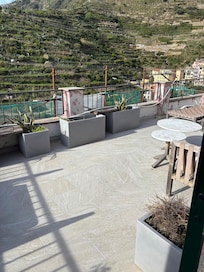 Terraza con el andamio