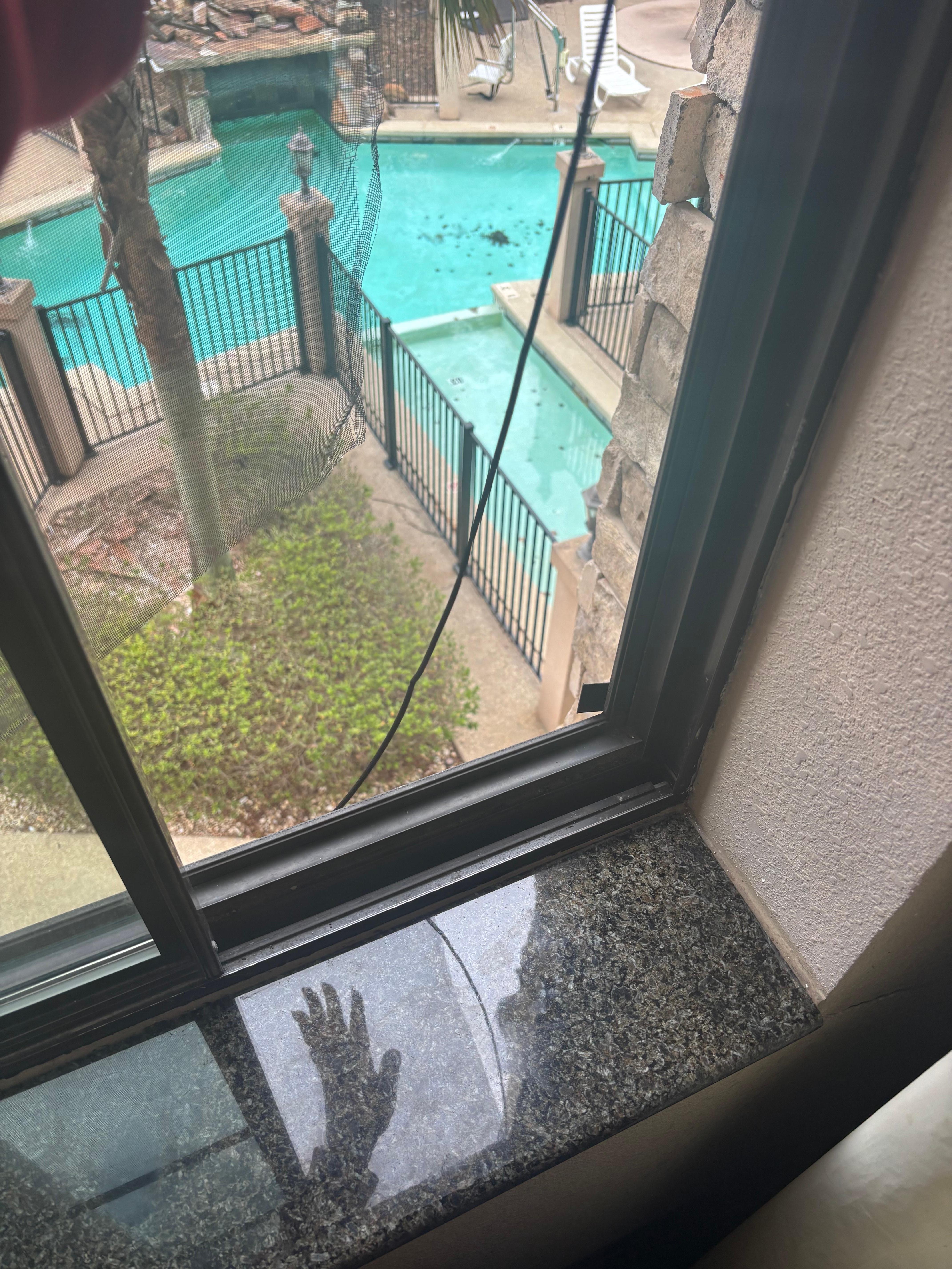 The screen was completely broken on the window.