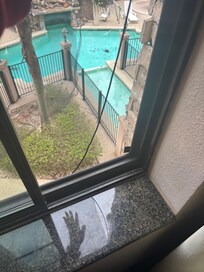 The screen was completely broken on the window.