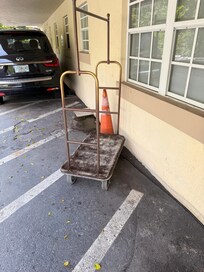 Carrinho de malas imundo